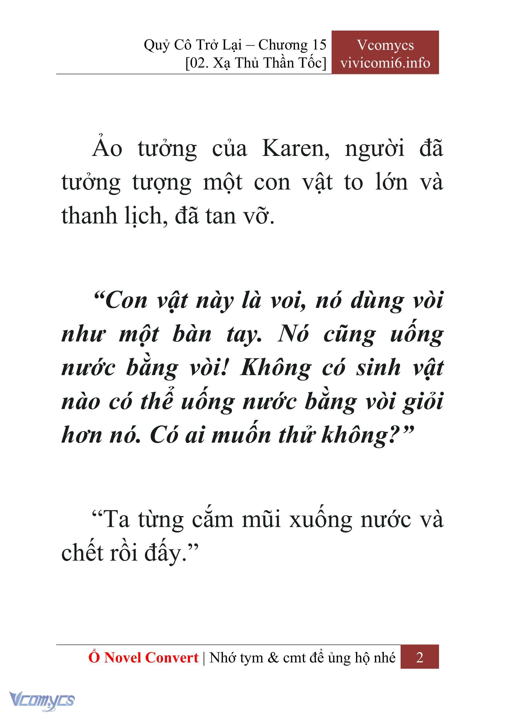 [Novel] Quý Cô Trở Lại Chap 15 - Trang 2
