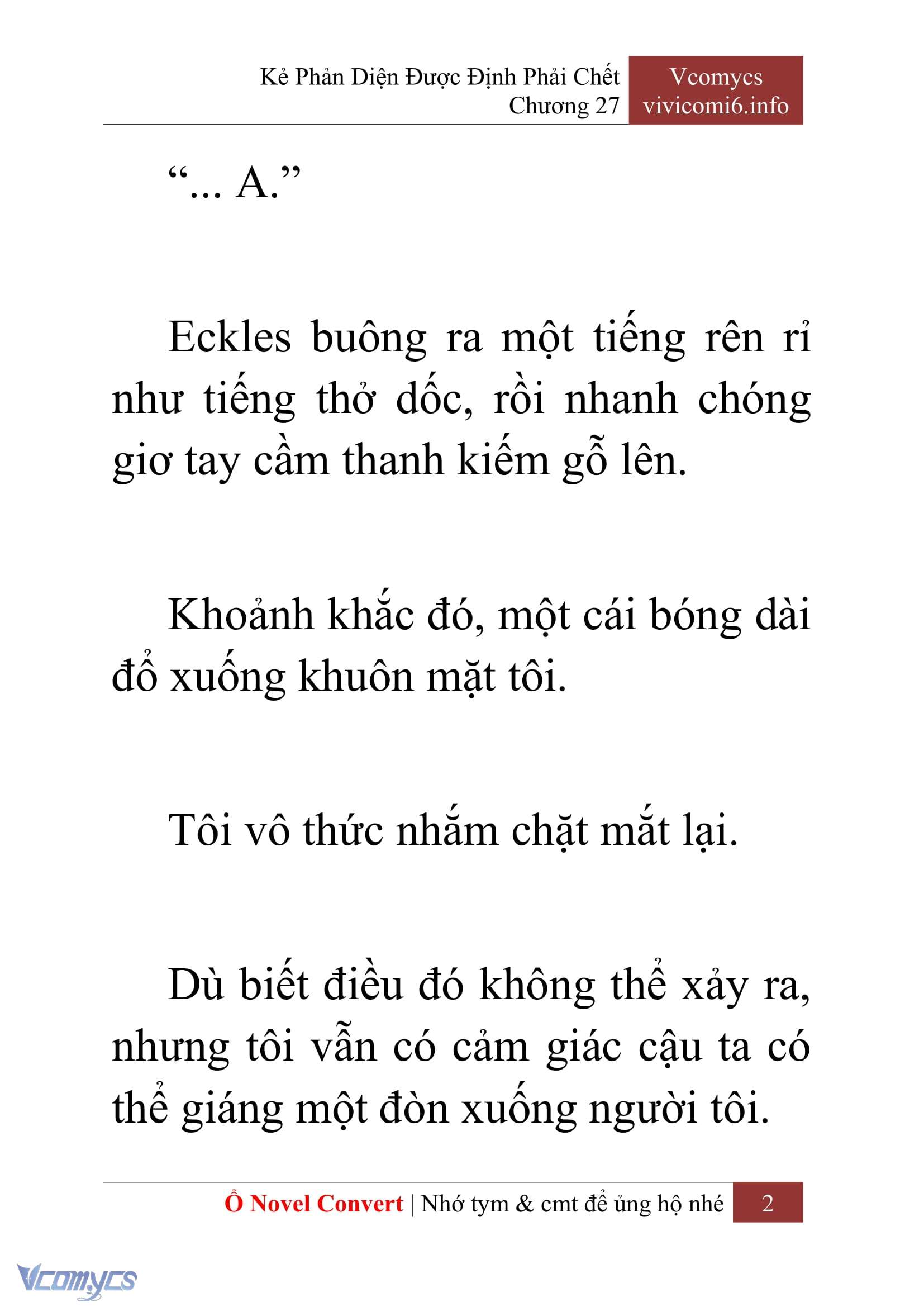 [Novel] Kẻ Phản Diện Được Định Phải Chết Chap 27 - Trang 2