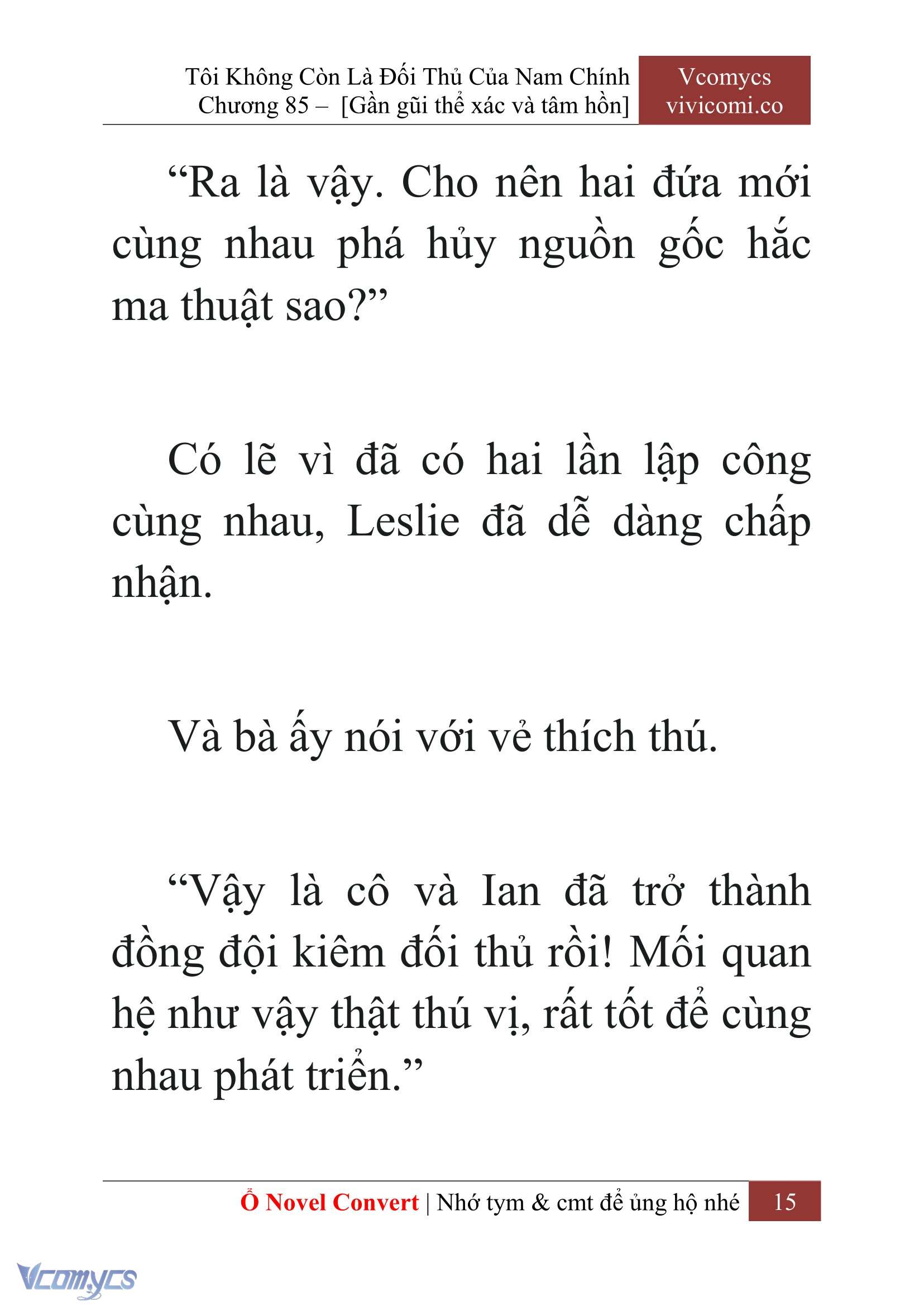 [Novel] Tôi Không Còn Là Đối Thủ Của Nam Chính Chap 85 - Next 