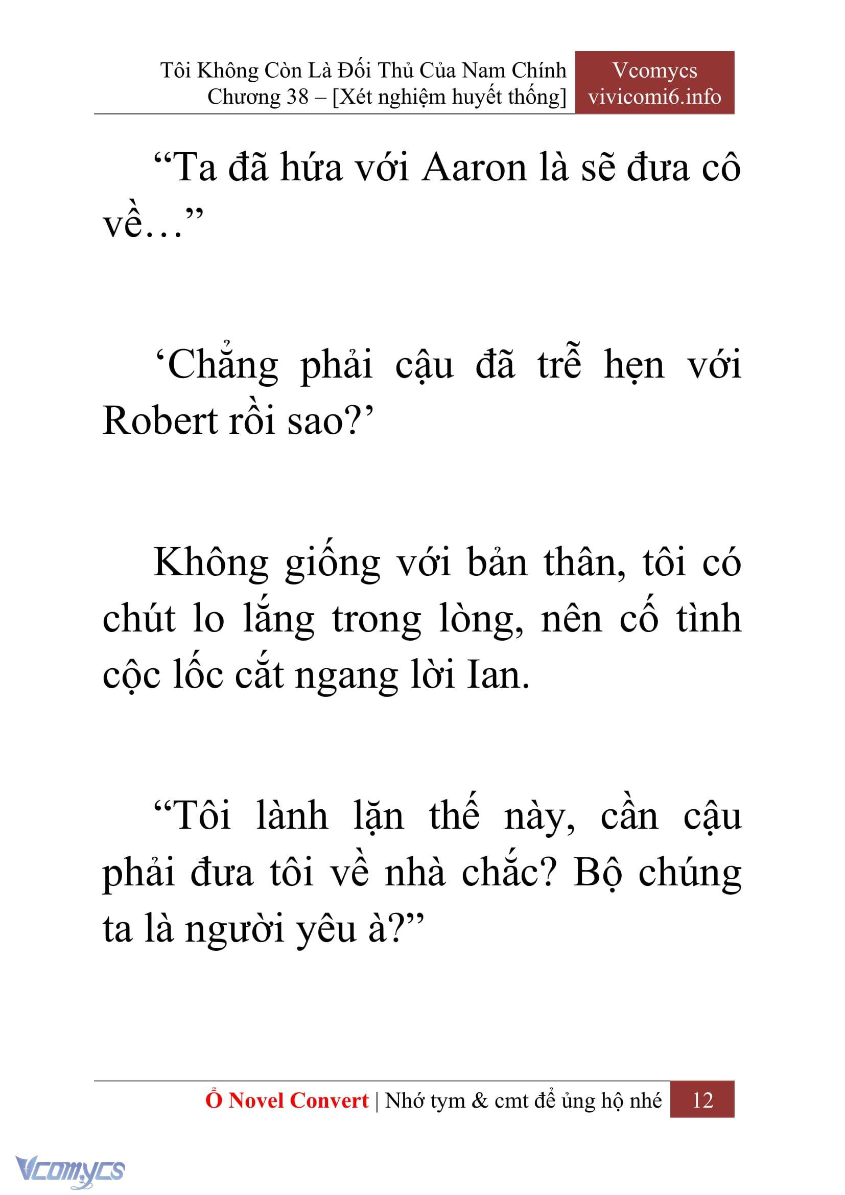 [Novel] Tôi Không Còn Là Đối Thủ Của Nam Chính Chap 38 - Next Chap 39