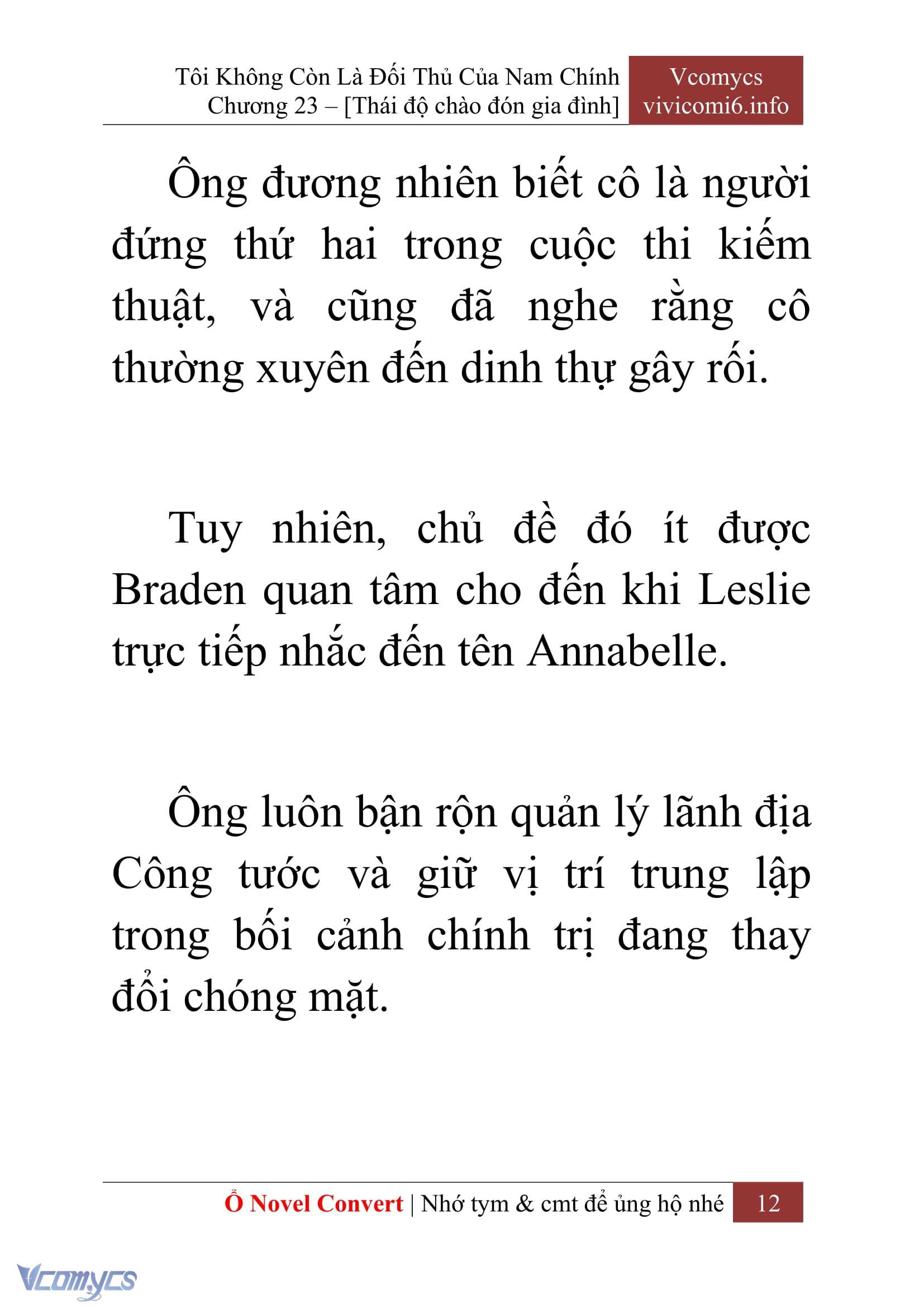 [Novel] Tôi Không Còn Là Đối Thủ Của Nam Chính Chap 23 - Trang 2
