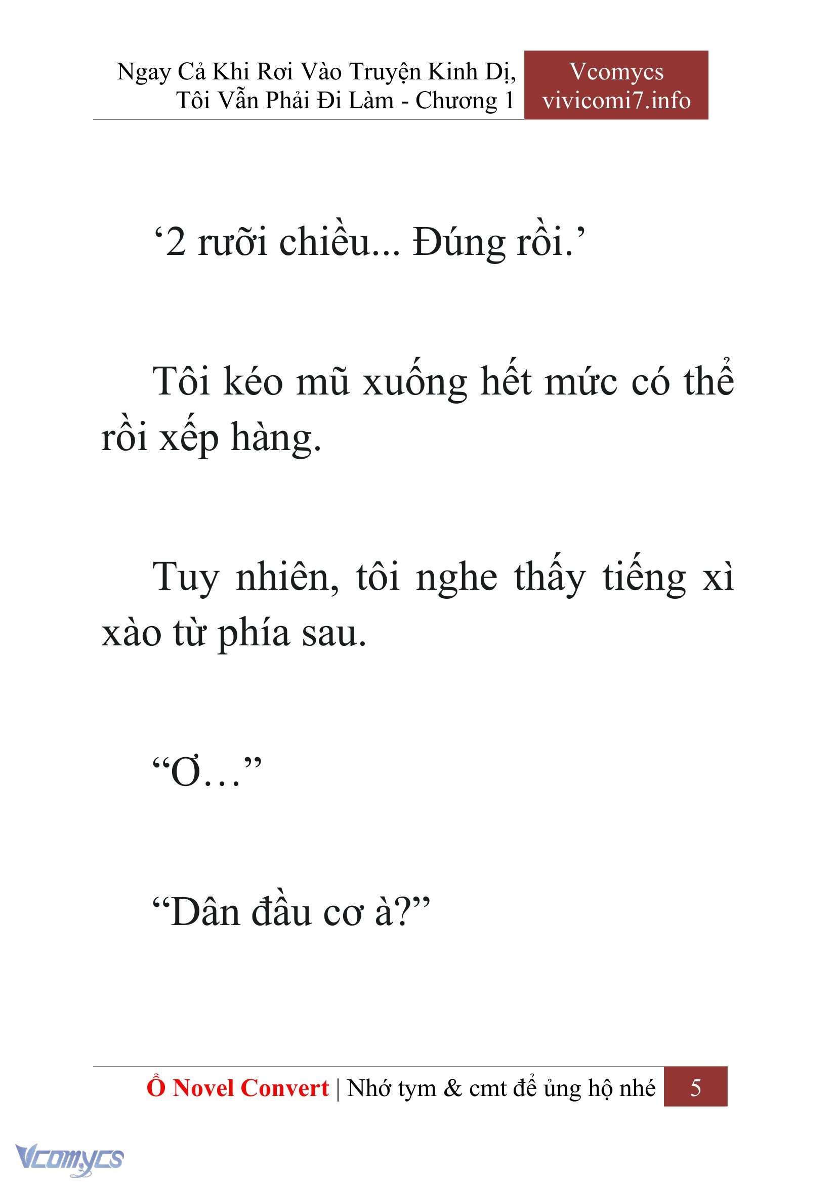 [Novel] Ngay Cả Khi Rơi Vào Truyện Kinh Dị, Tôi Vẫn Phải Đi Làm Chap 1 - Next Chap 2