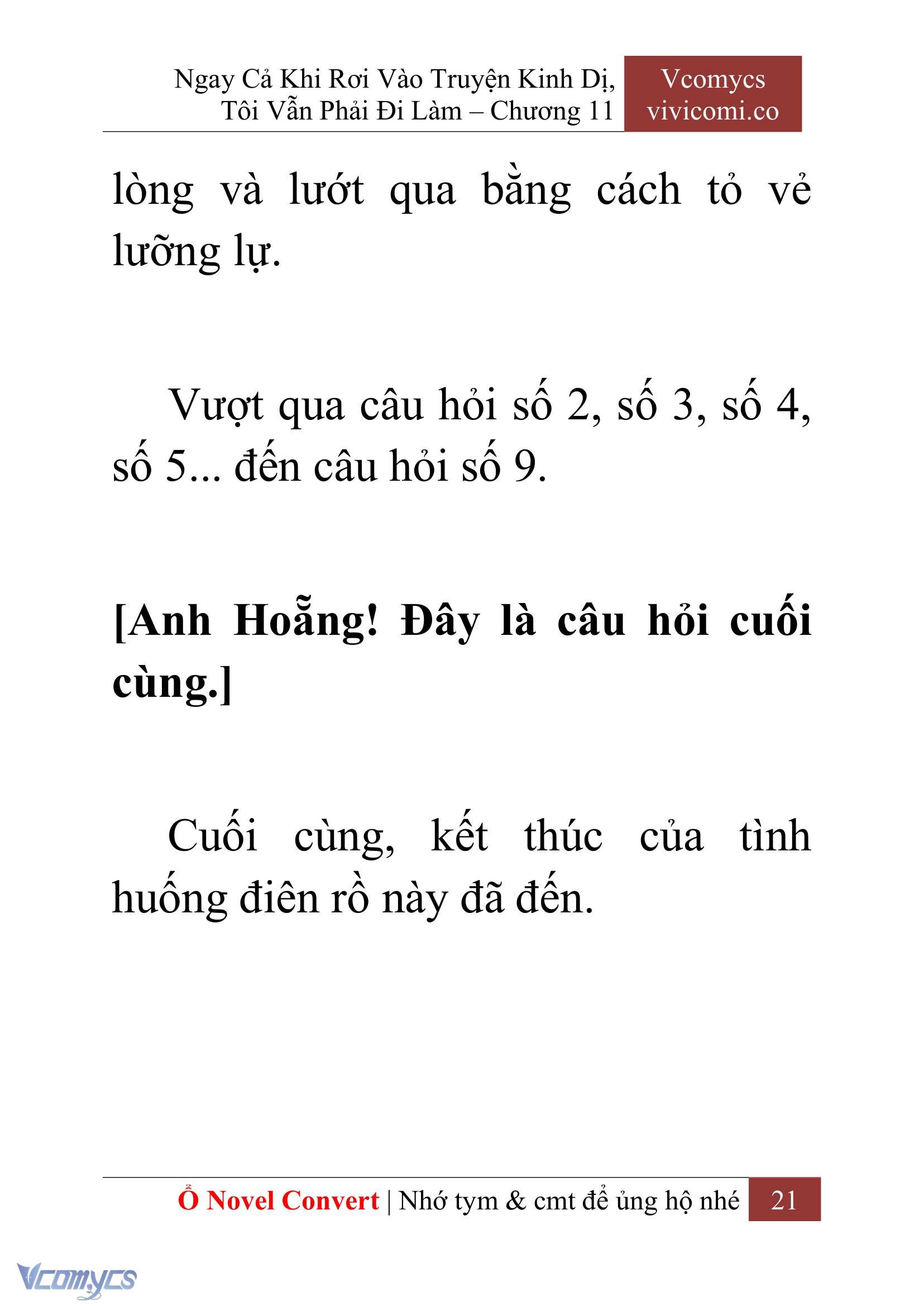 [Novel] Ngay Cả Khi Rơi Vào Truyện Kinh Dị, Tôi Vẫn Phải Đi Làm Chap 11 - Next 