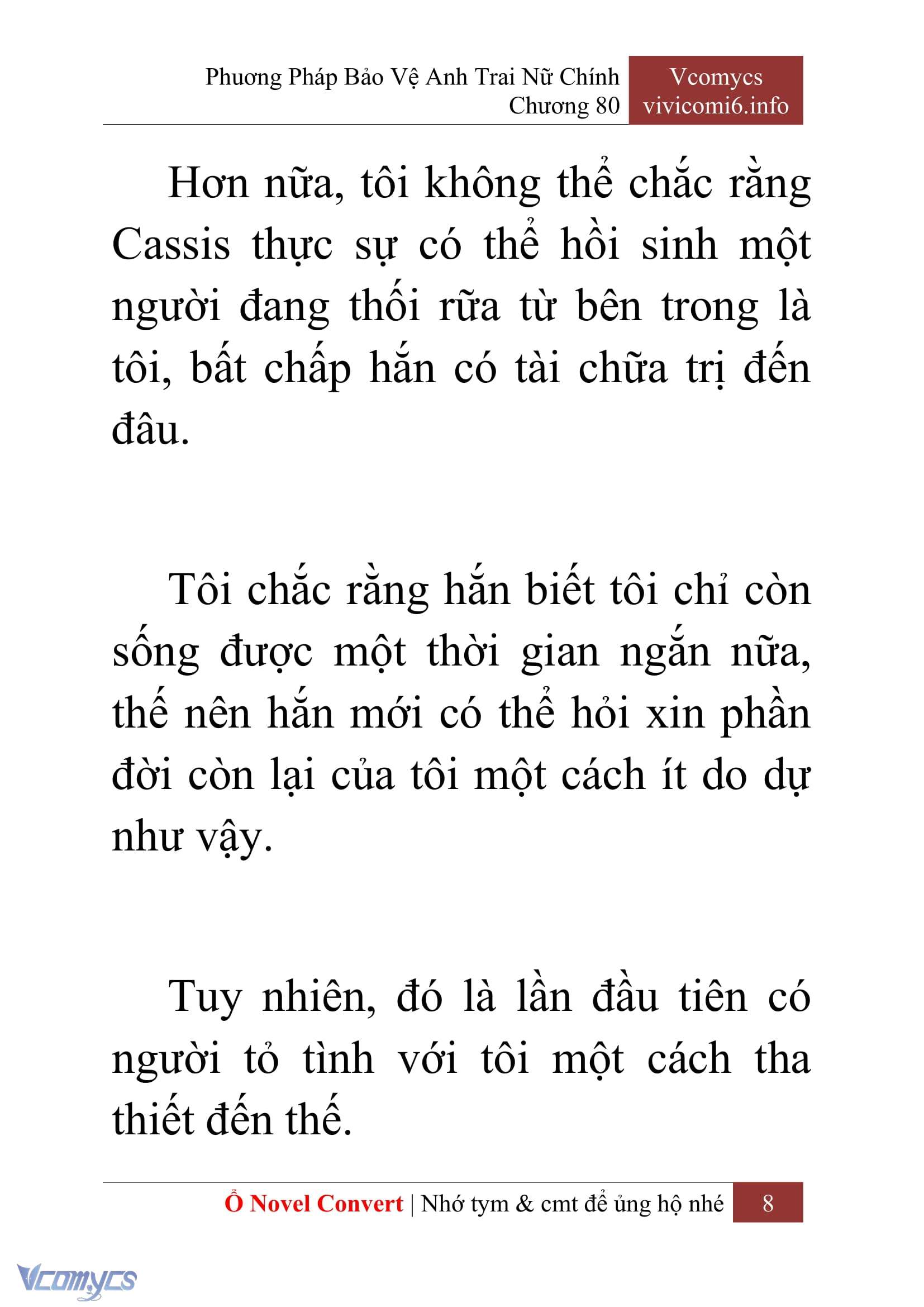 [Novel] Phương Pháp Bảo Vệ Anh Trai Nữ Chính Chap 80 - Trang 2