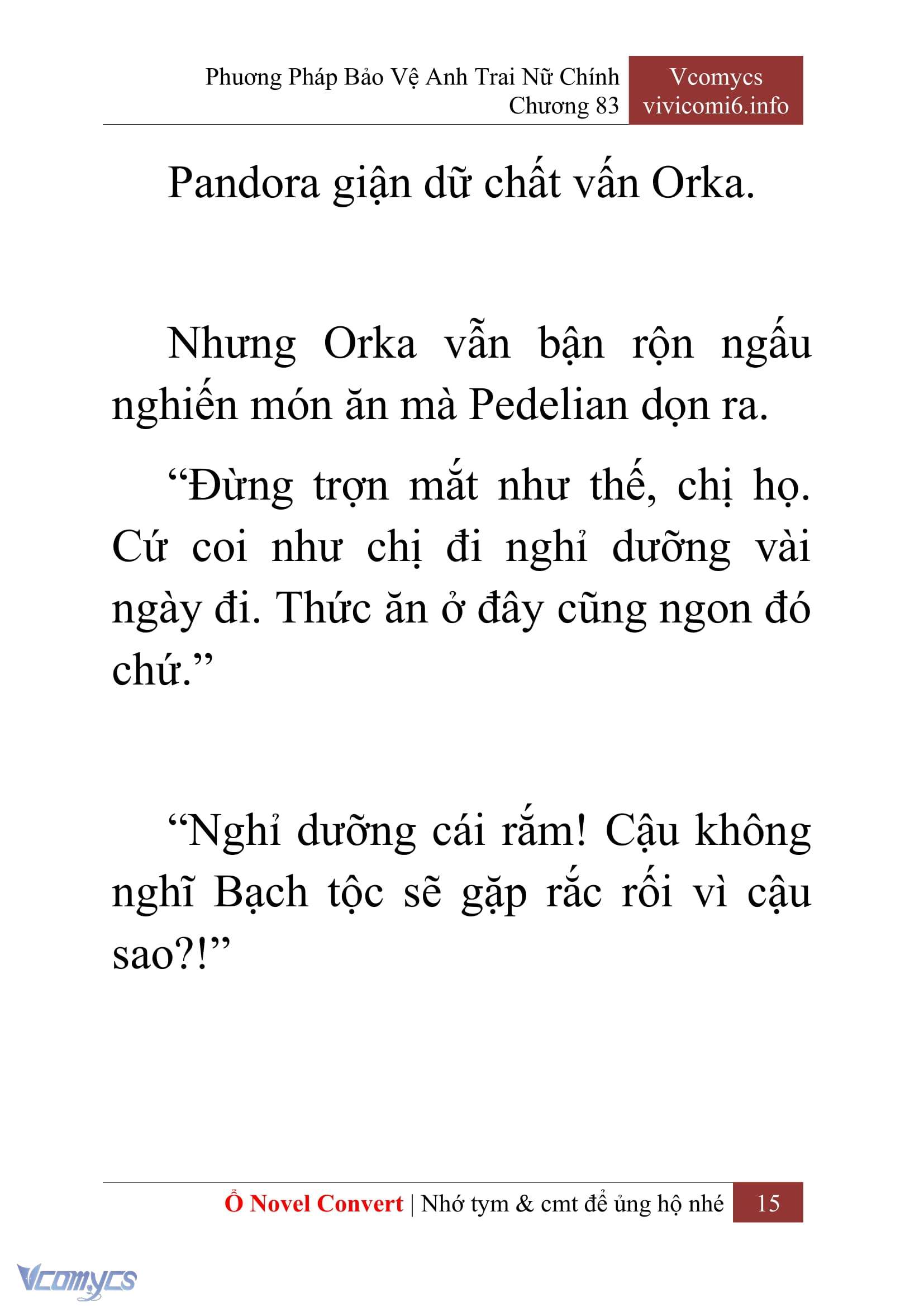[Novel] Phương Pháp Bảo Vệ Anh Trai Nữ Chính Chap 83 - Trang 2