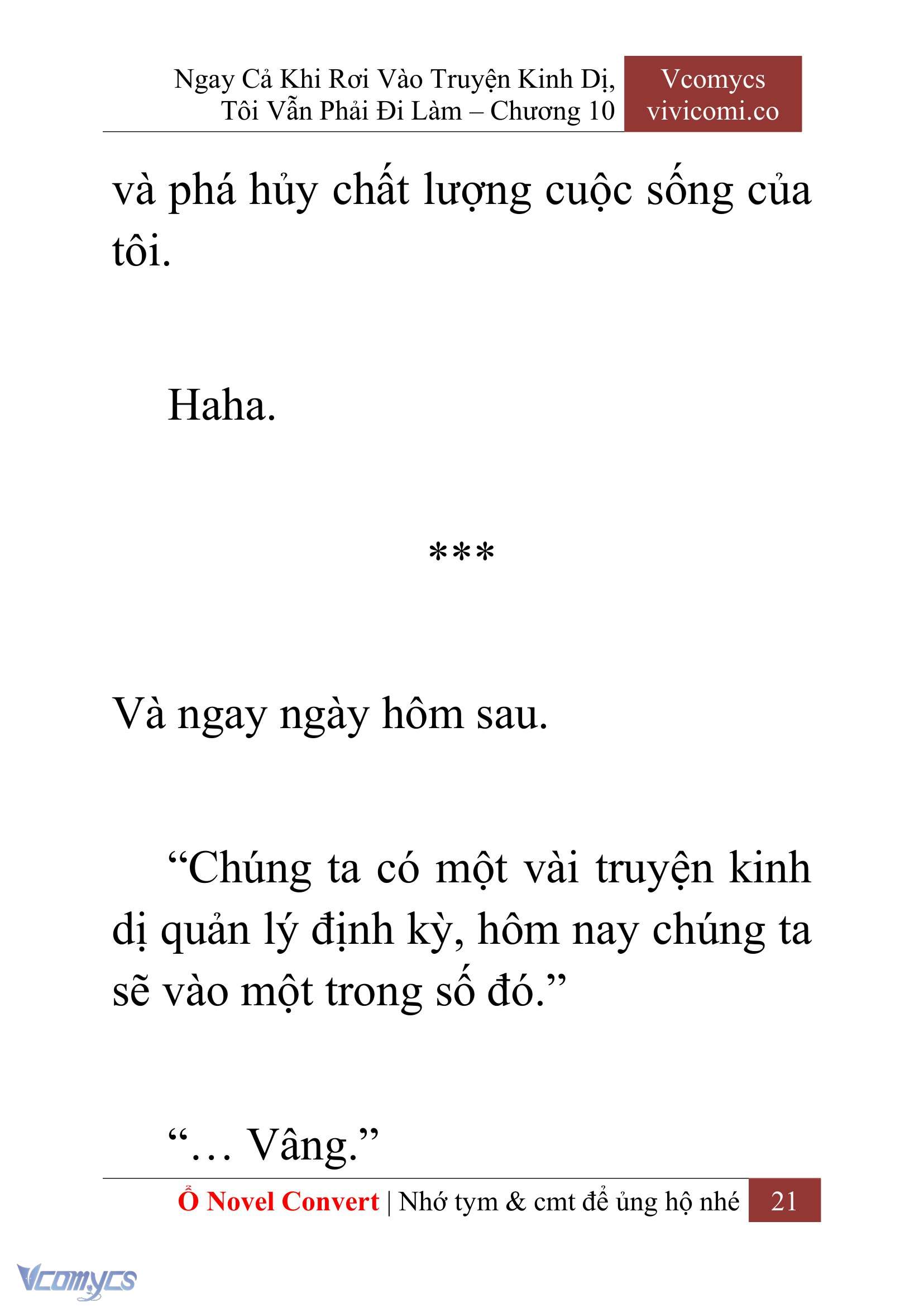 [Novel] Ngay Cả Khi Rơi Vào Truyện Kinh Dị, Tôi Vẫn Phải Đi Làm Chap 10 - Next 