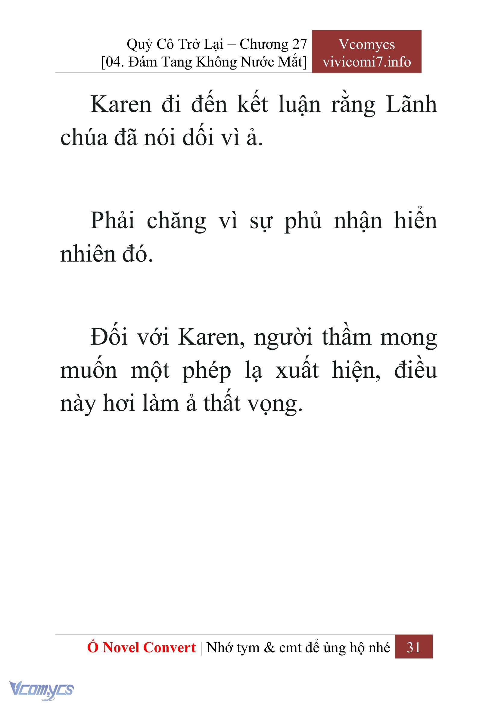 [Novel] Quý Cô Trở Lại Chap 27 - Trang 2