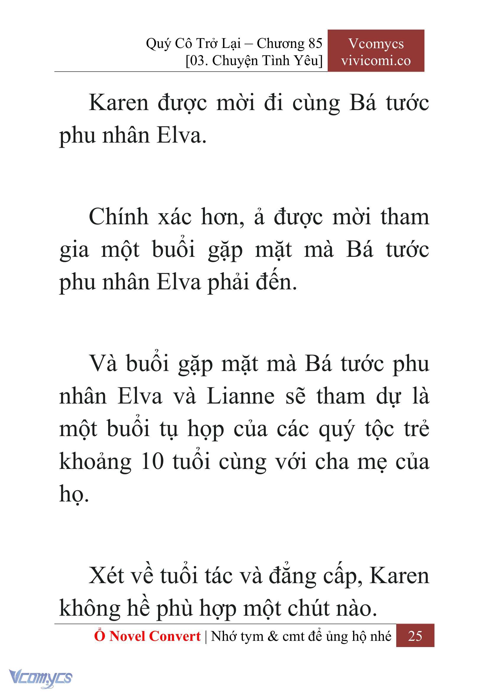 [Novel] Quý Cô Trở Lại Chap 85 - Trang 2