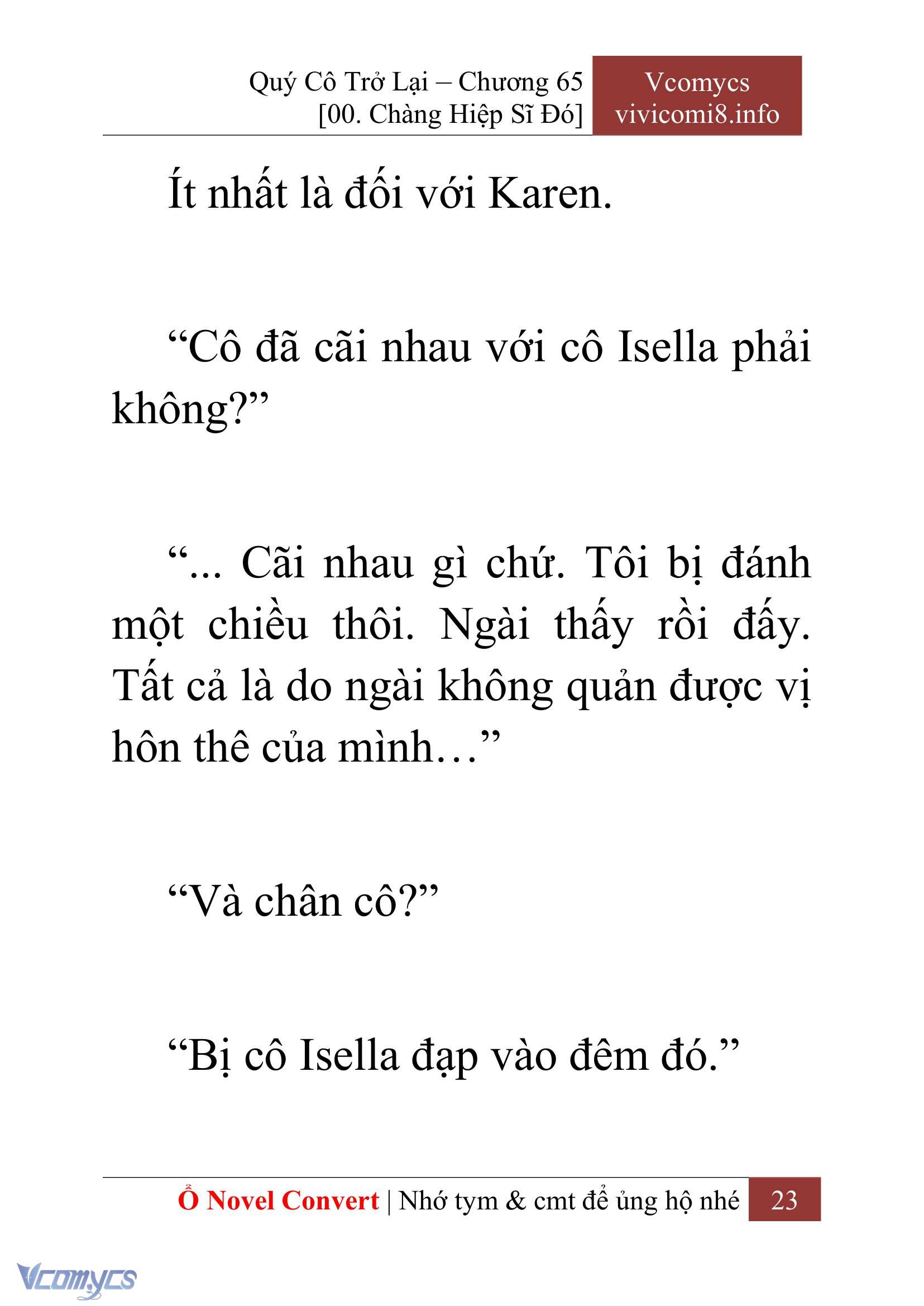 [Novel] Quý Cô Trở Lại Chap 65 - Trang 2