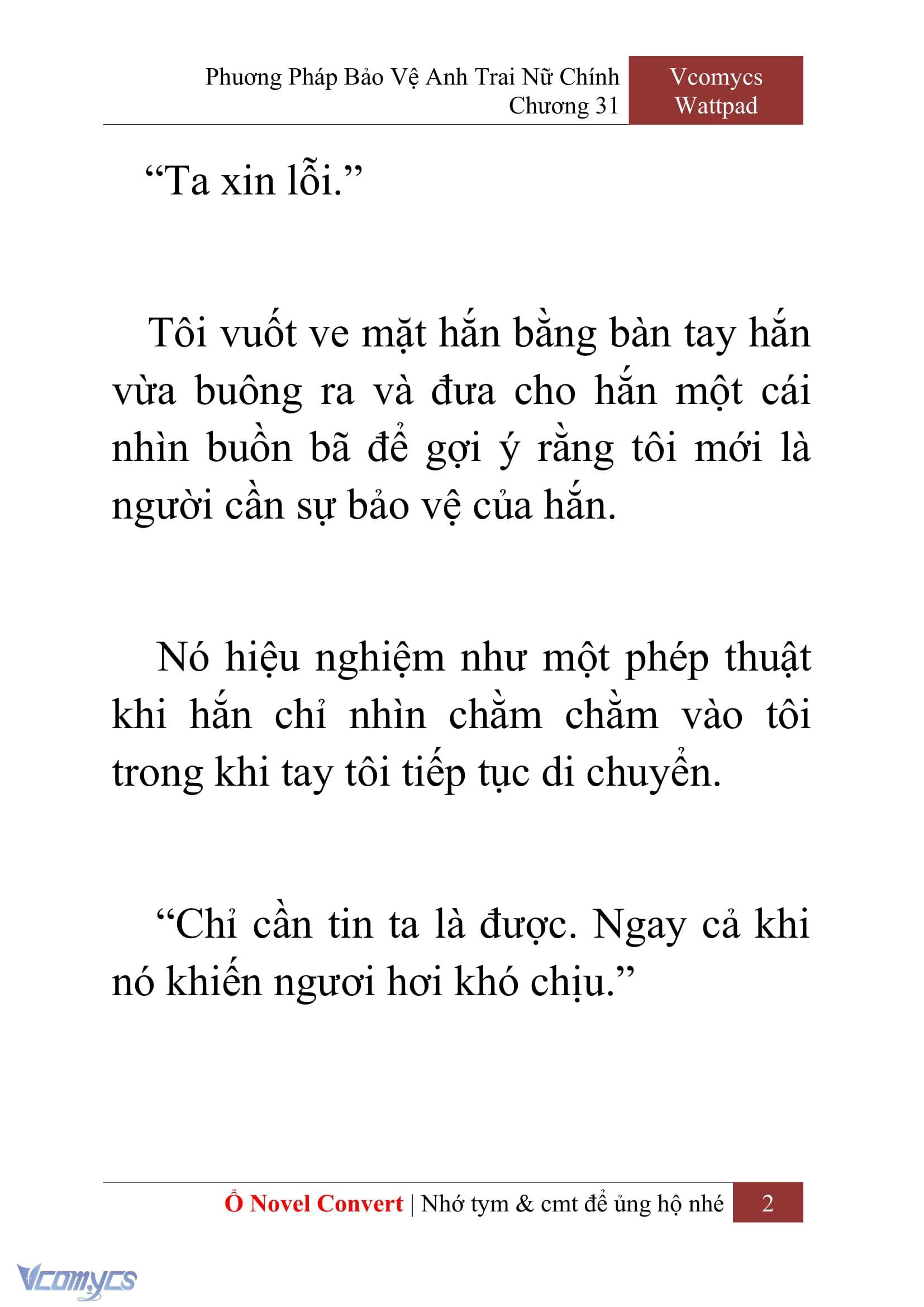 [Novel] Phương Pháp Bảo Vệ Anh Trai Nữ Chính Chap 31 - Trang 2