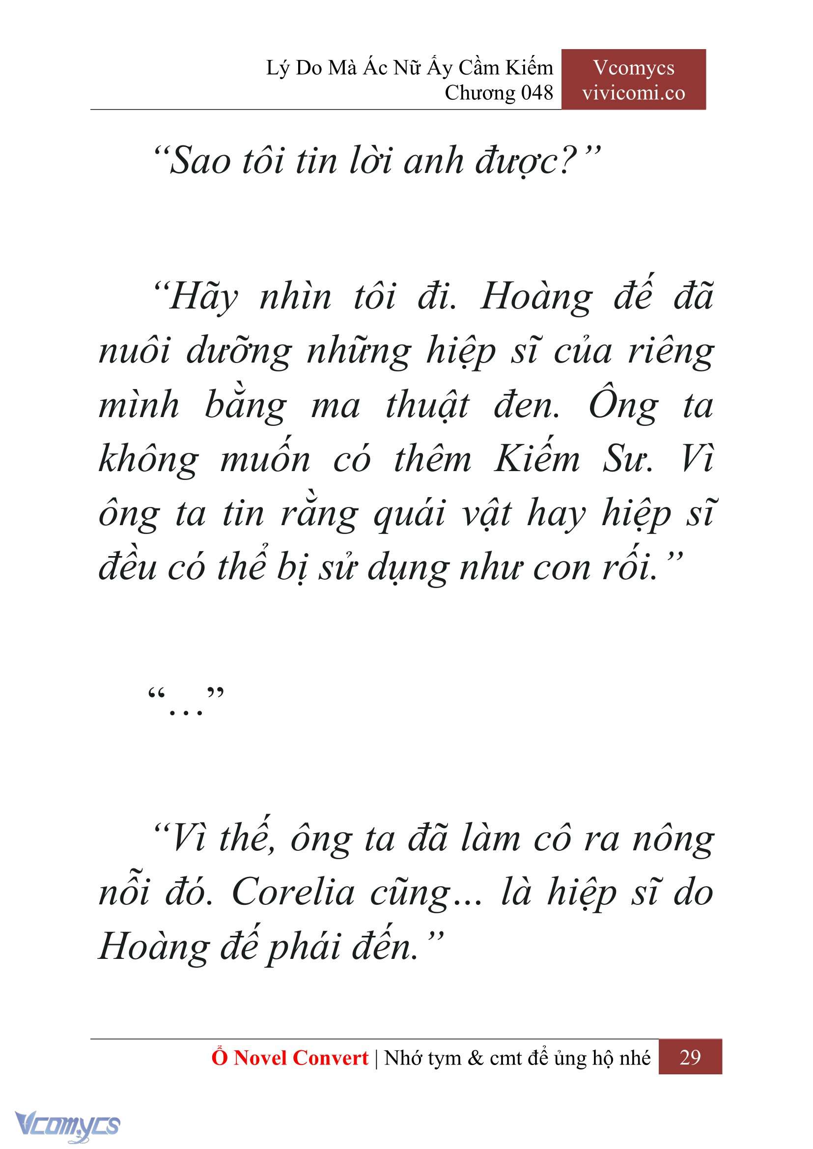[Novel] Lý Do Mà Ác Nữ Ấy Cầm Kiếm Chap 48 - Next Chap 49