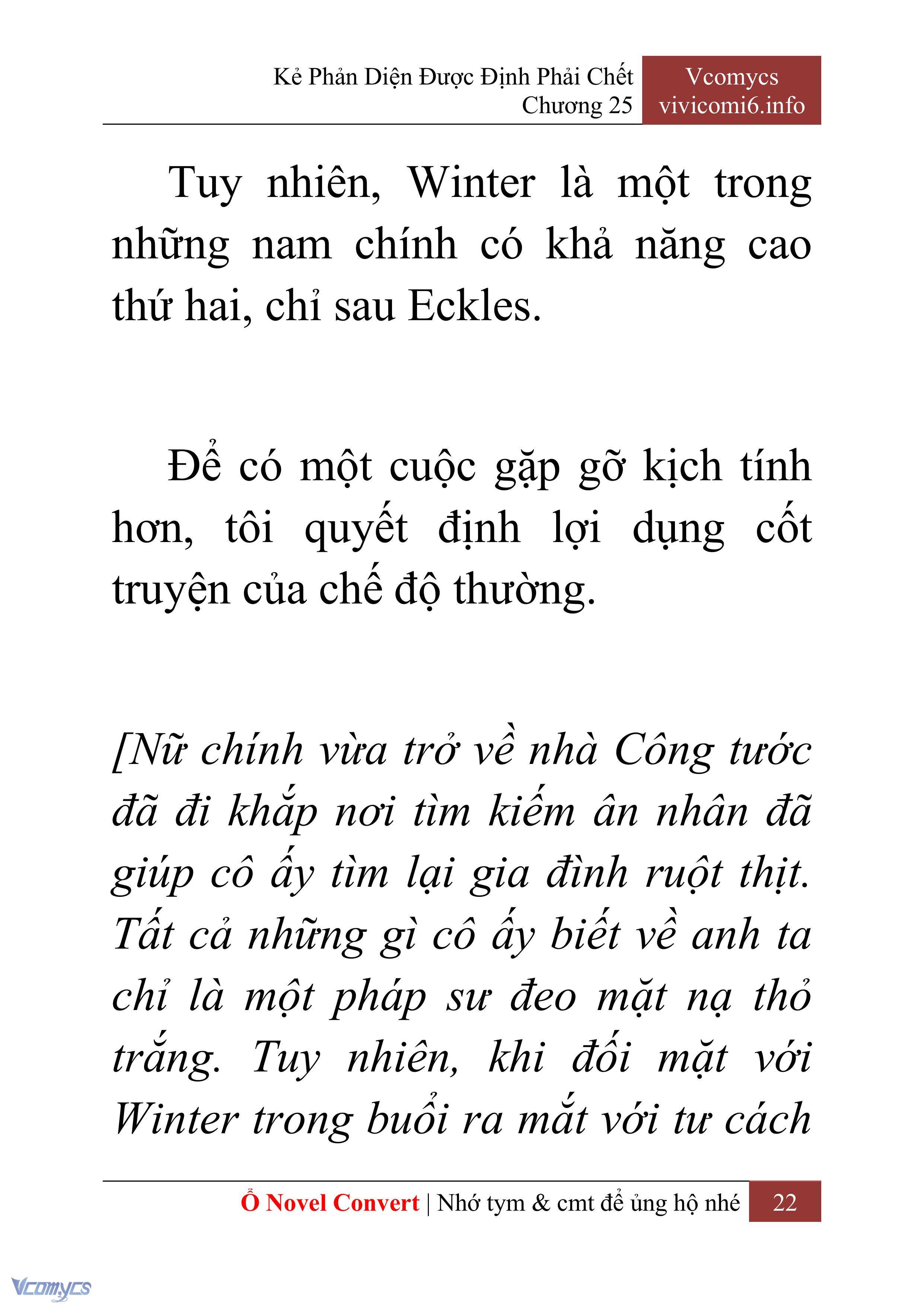 [Novel] Kẻ Phản Diện Được Định Phải Chết Chap 25 - Trang 2