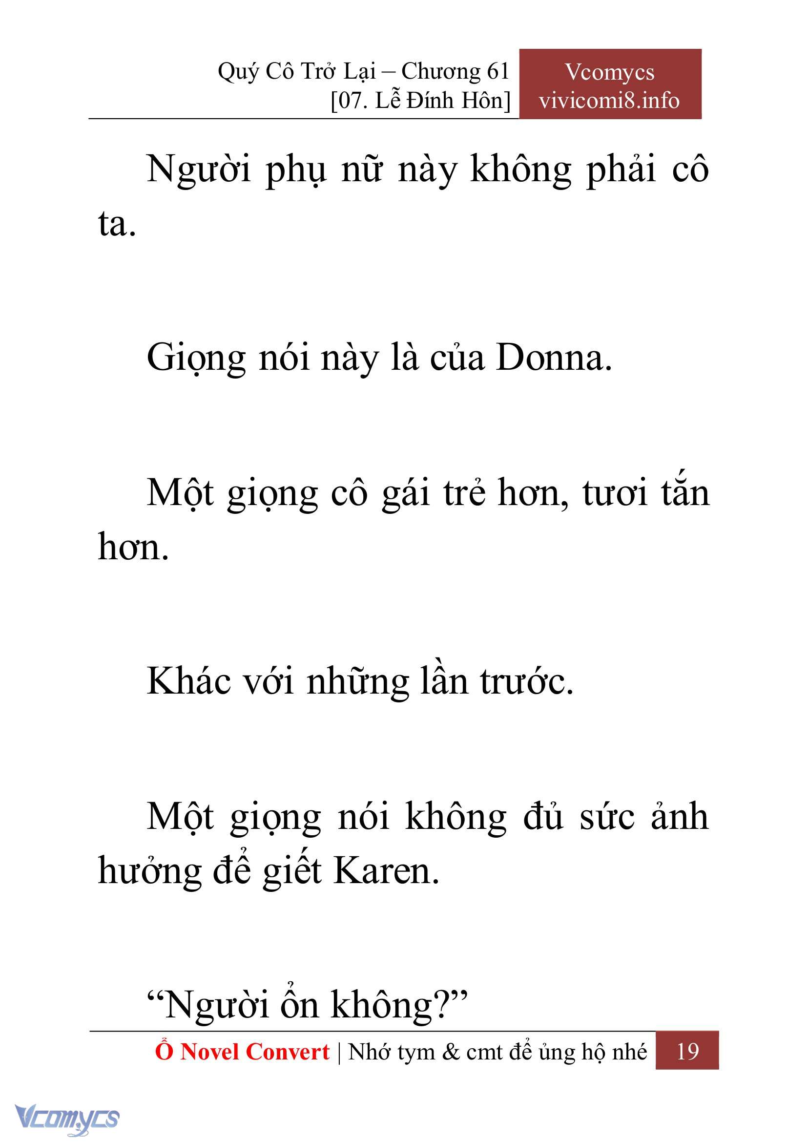 [Novel] Quý Cô Trở Lại Chap 61 - Trang 2