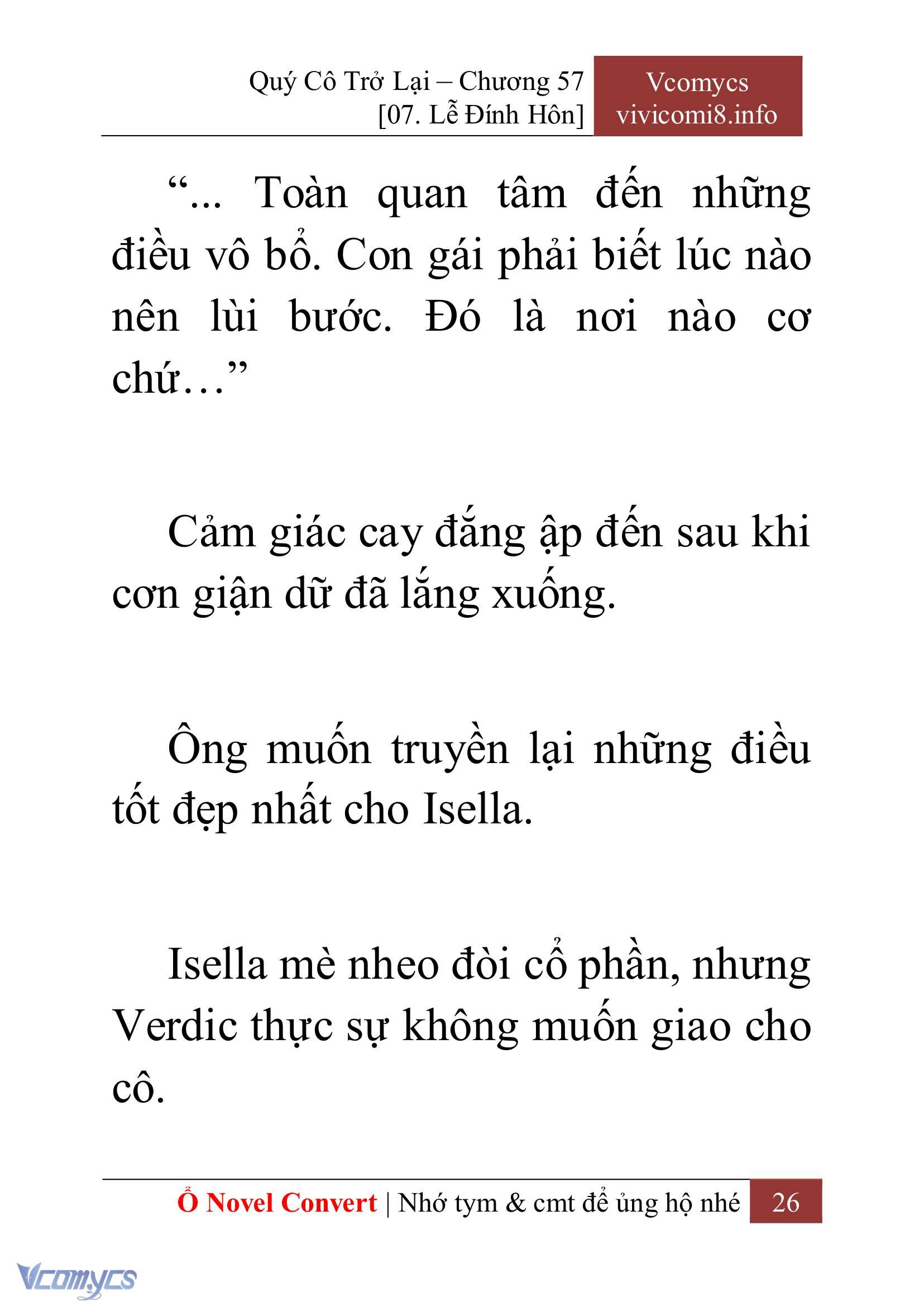 [Novel] Quý Cô Trở Lại Chap 57 - Trang 2