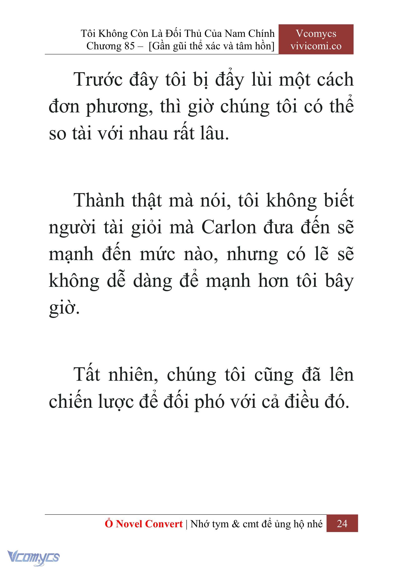 [Novel] Tôi Không Còn Là Đối Thủ Của Nam Chính Chap 85 - Next 