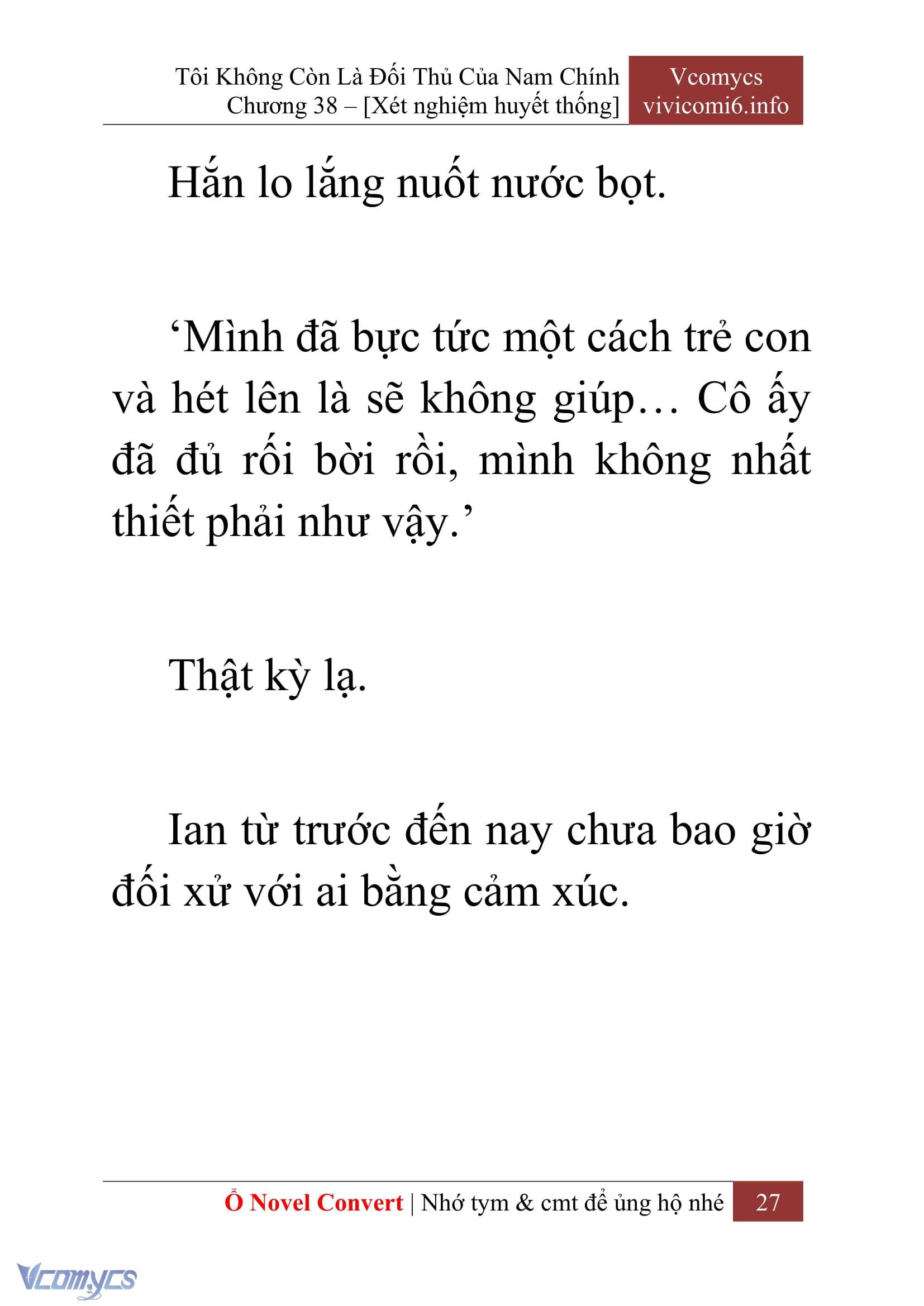 [Novel] Tôi Không Còn Là Đối Thủ Của Nam Chính Chap 38 - Next Chap 39
