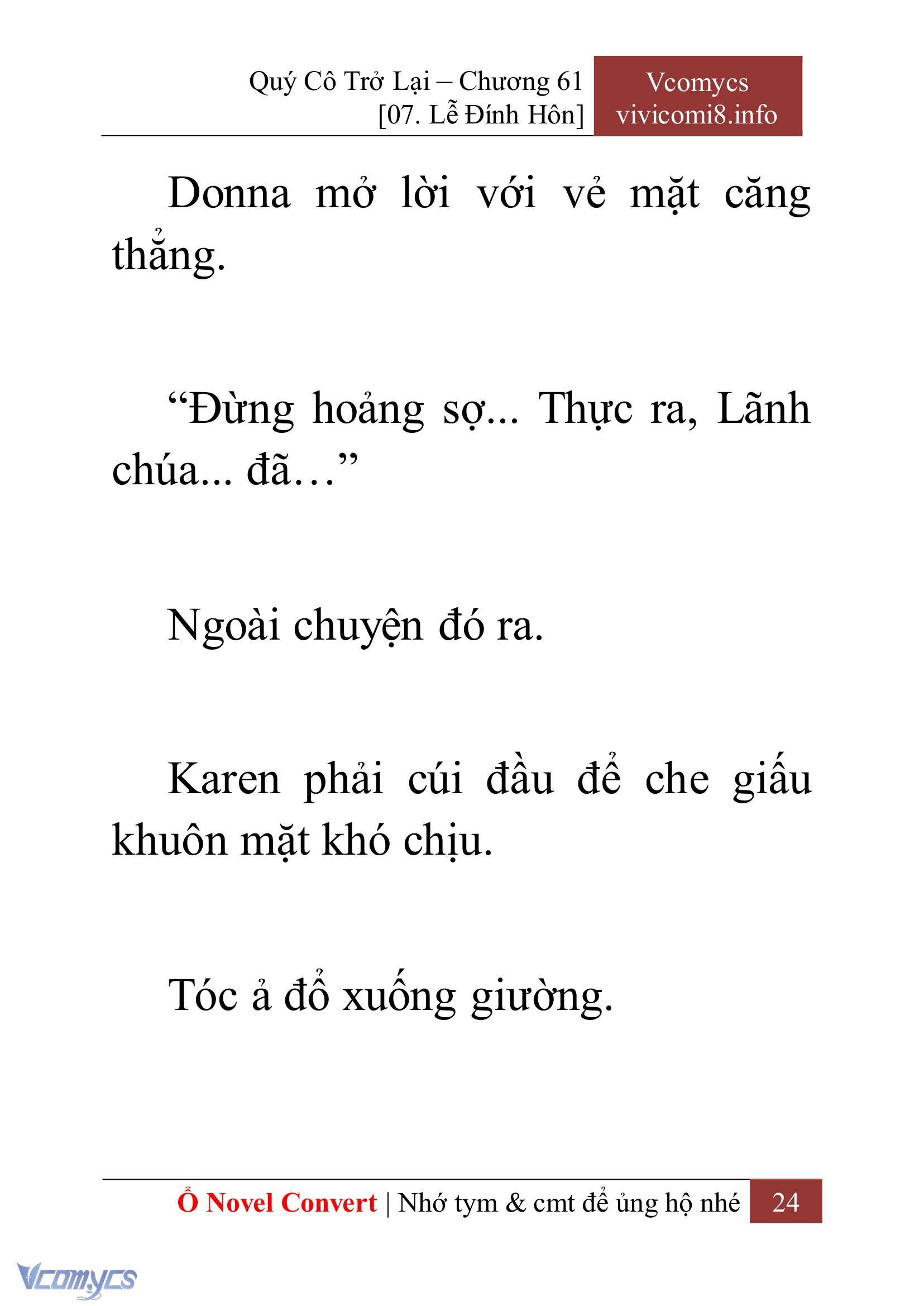 [Novel] Quý Cô Trở Lại Chap 61 - Trang 2