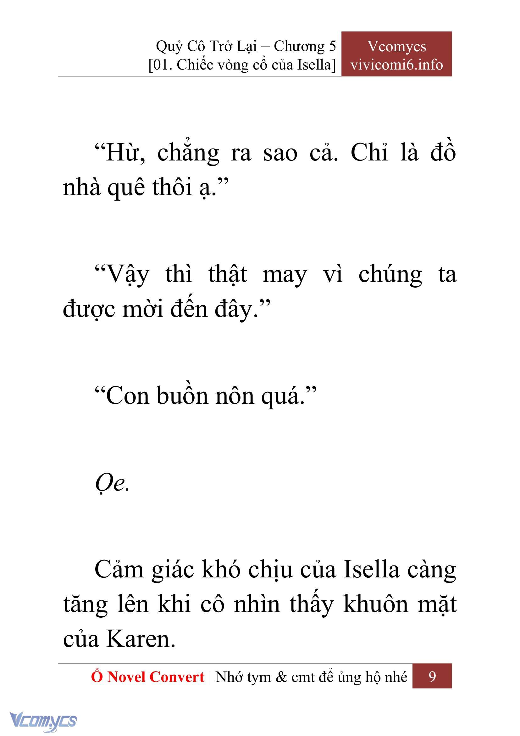 [Novel] Quý Cô Trở Lại Chap 5 - Trang 2