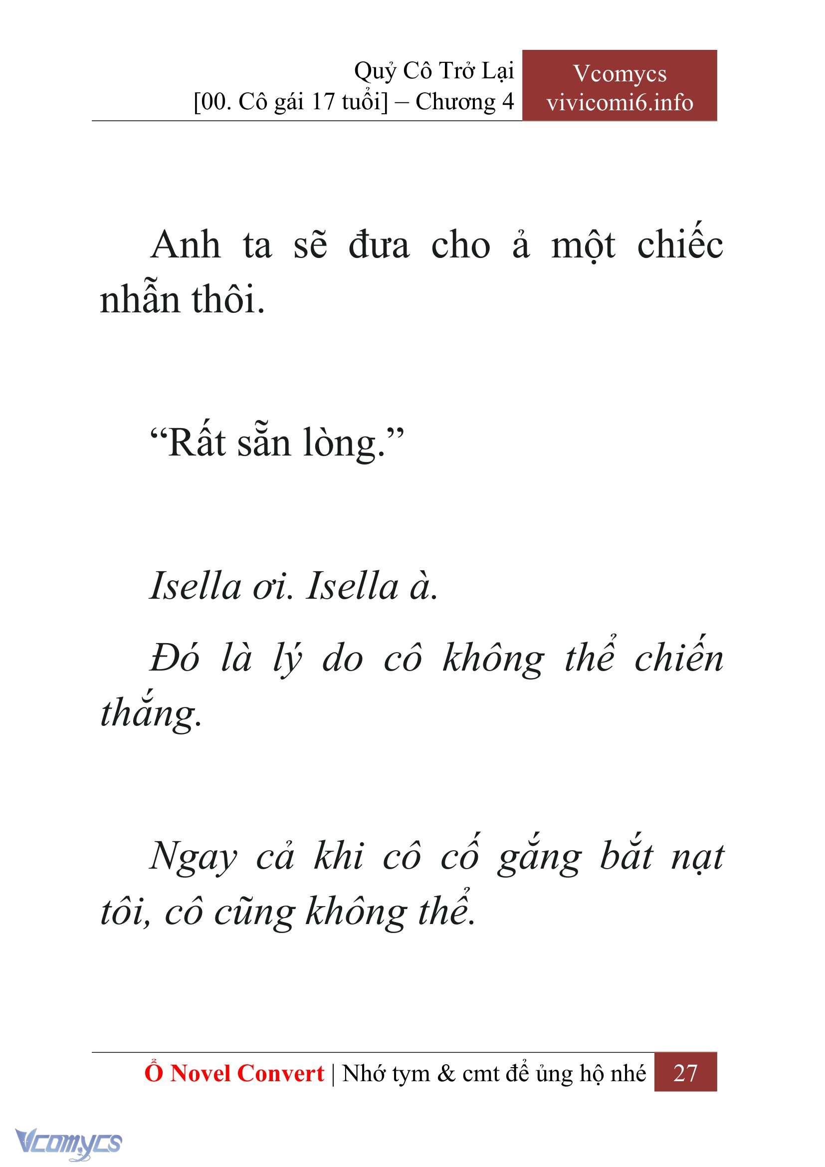 [Novel] Quý Cô Trở Lại Chap 4 - Trang 2
