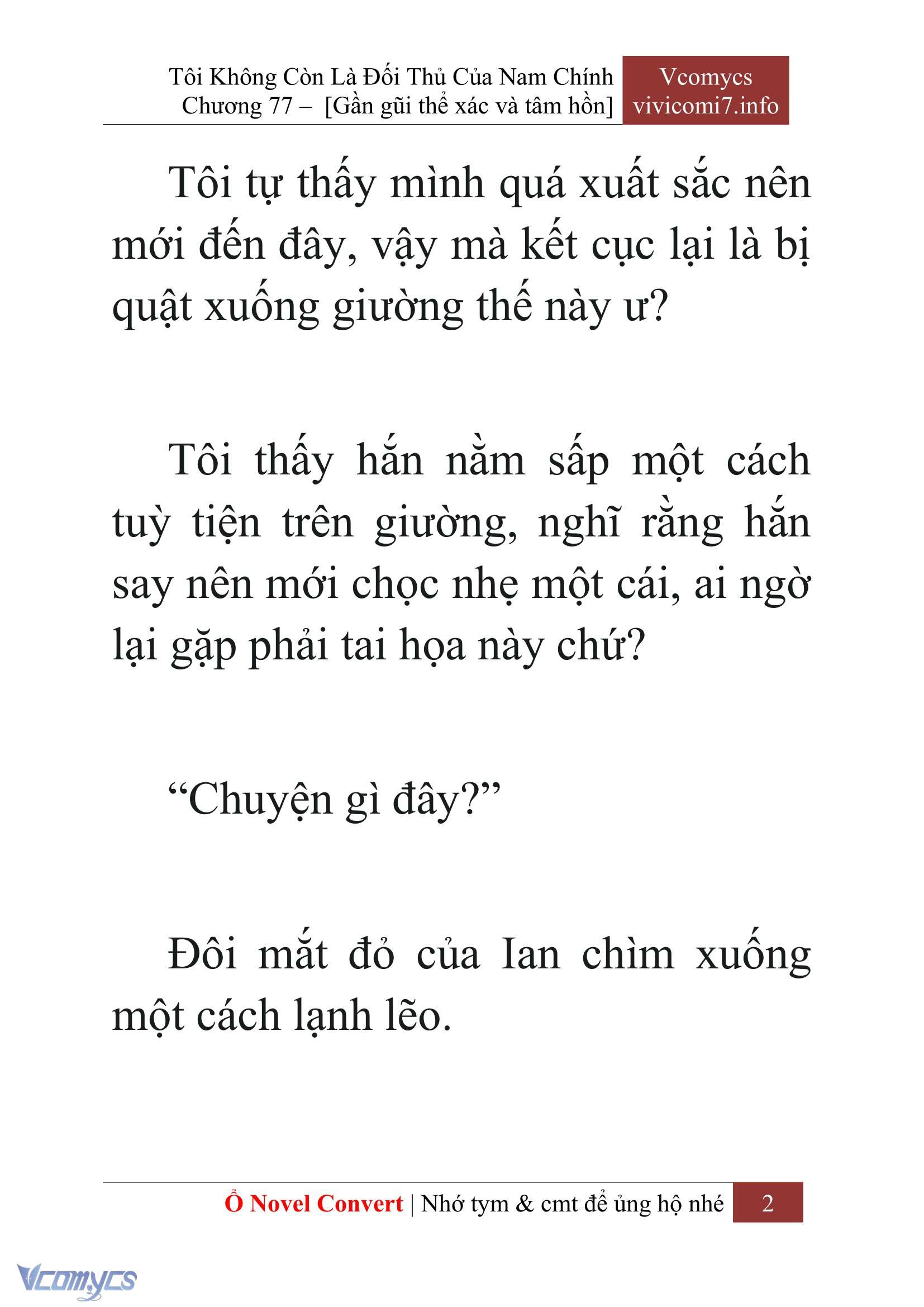 [Novel] Tôi Không Còn Là Đối Thủ Của Nam Chính Chap 77 - Next 