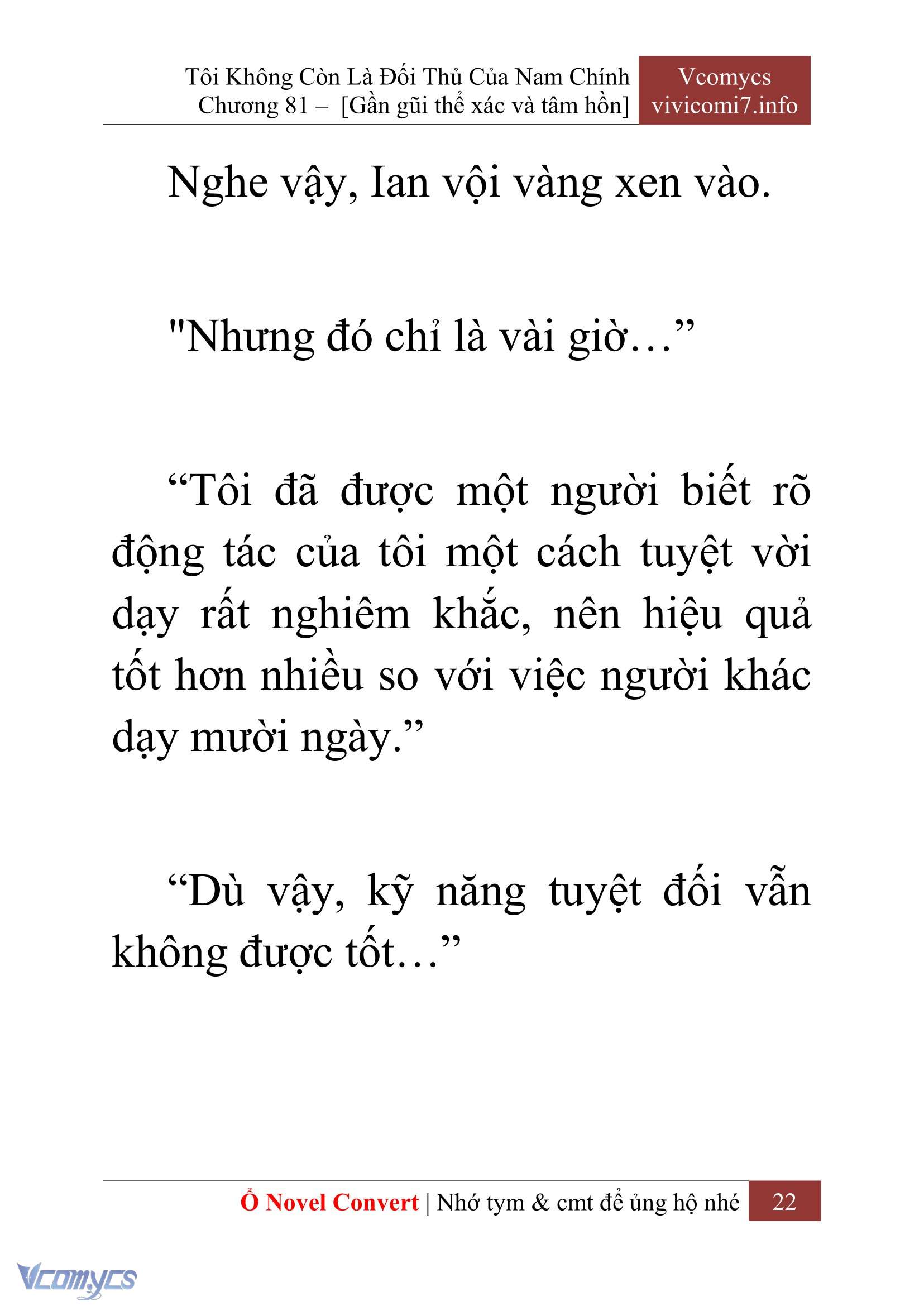[Novel] Tôi Không Còn Là Đối Thủ Của Nam Chính Chap 81 - Next 