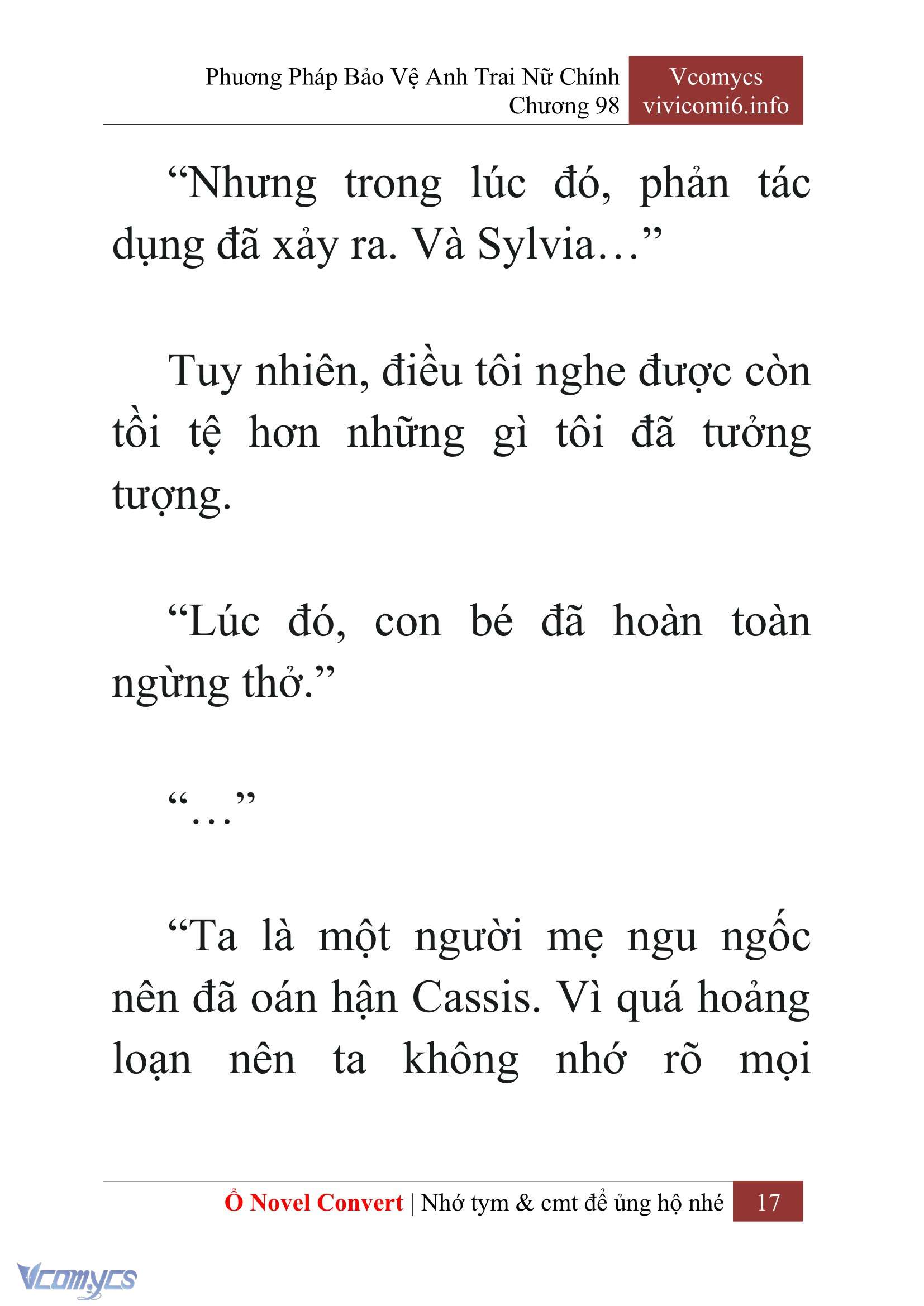 [Novel] Phương Pháp Bảo Vệ Anh Trai Nữ Chính Chap 98 - Trang 2