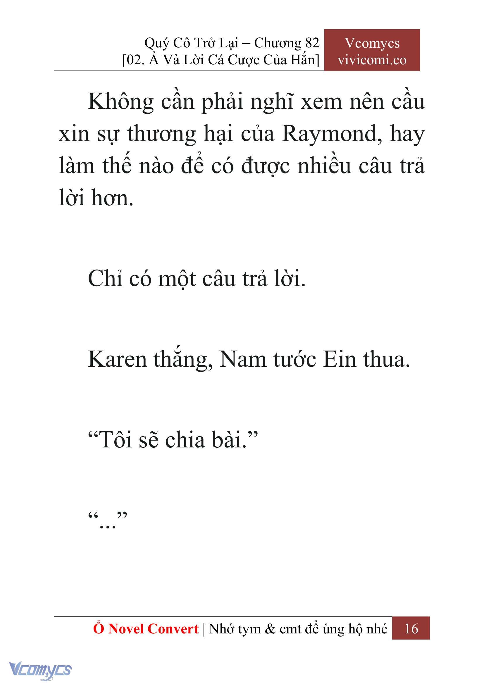 [Novel] Quý Cô Trở Lại Chap 82 - Trang 2