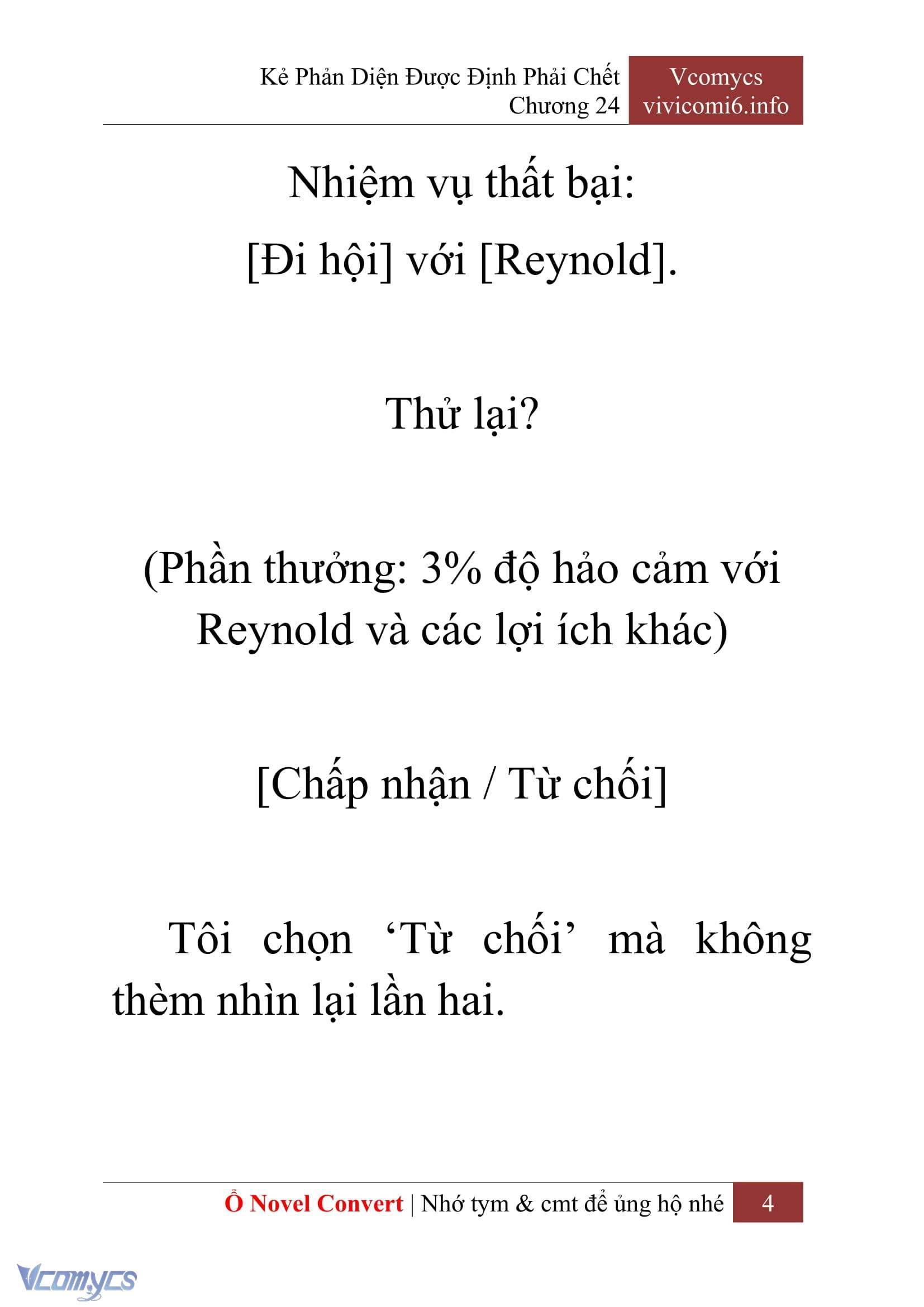 [Novel] Kẻ Phản Diện Được Định Phải Chết Chap 24 - Trang 2