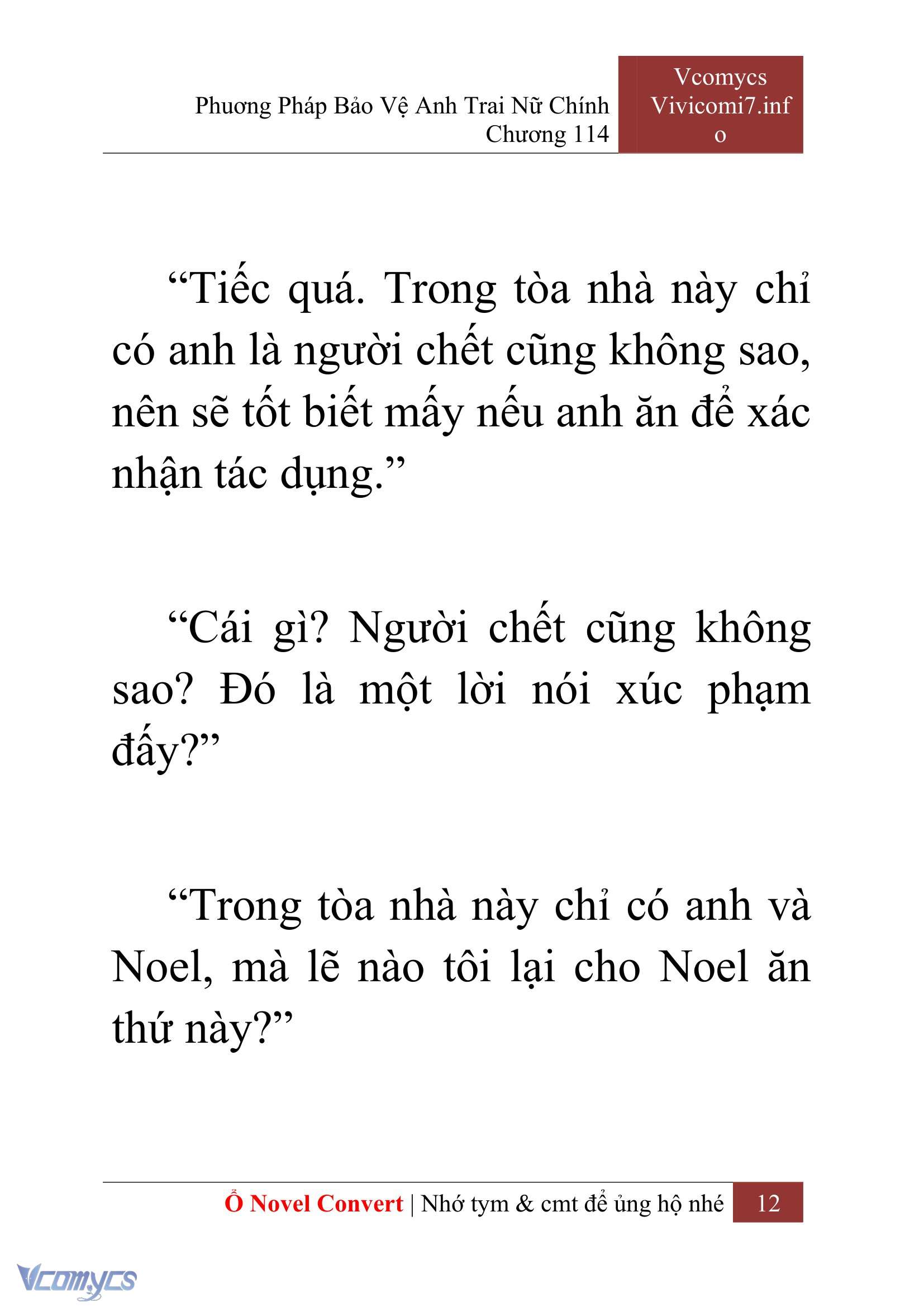 [Novel] Phương Pháp Bảo Vệ Anh Trai Nữ Chính Chap 114 - Trang 2