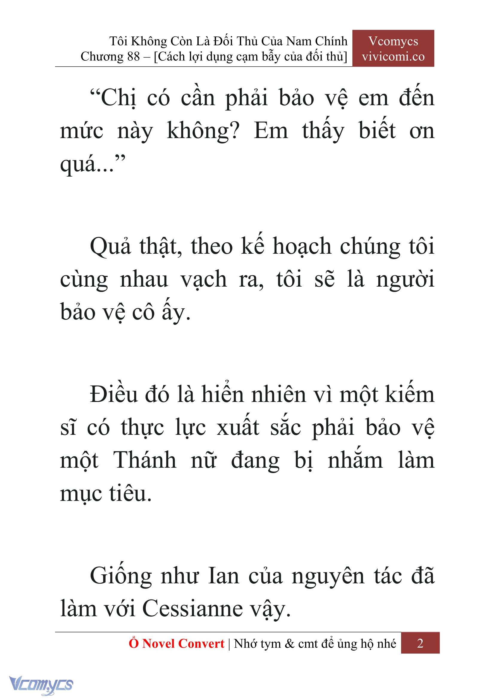[Novel] Tôi Không Còn Là Đối Thủ Của Nam Chính Chap 88 - Trang 2