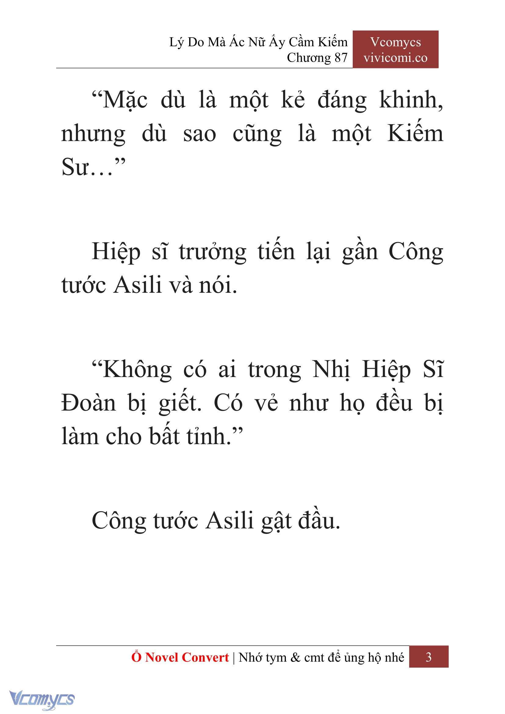 [Novel] Lý Do Mà Ác Nữ Ấy Cầm Kiếm Chap 87 - Trang 2