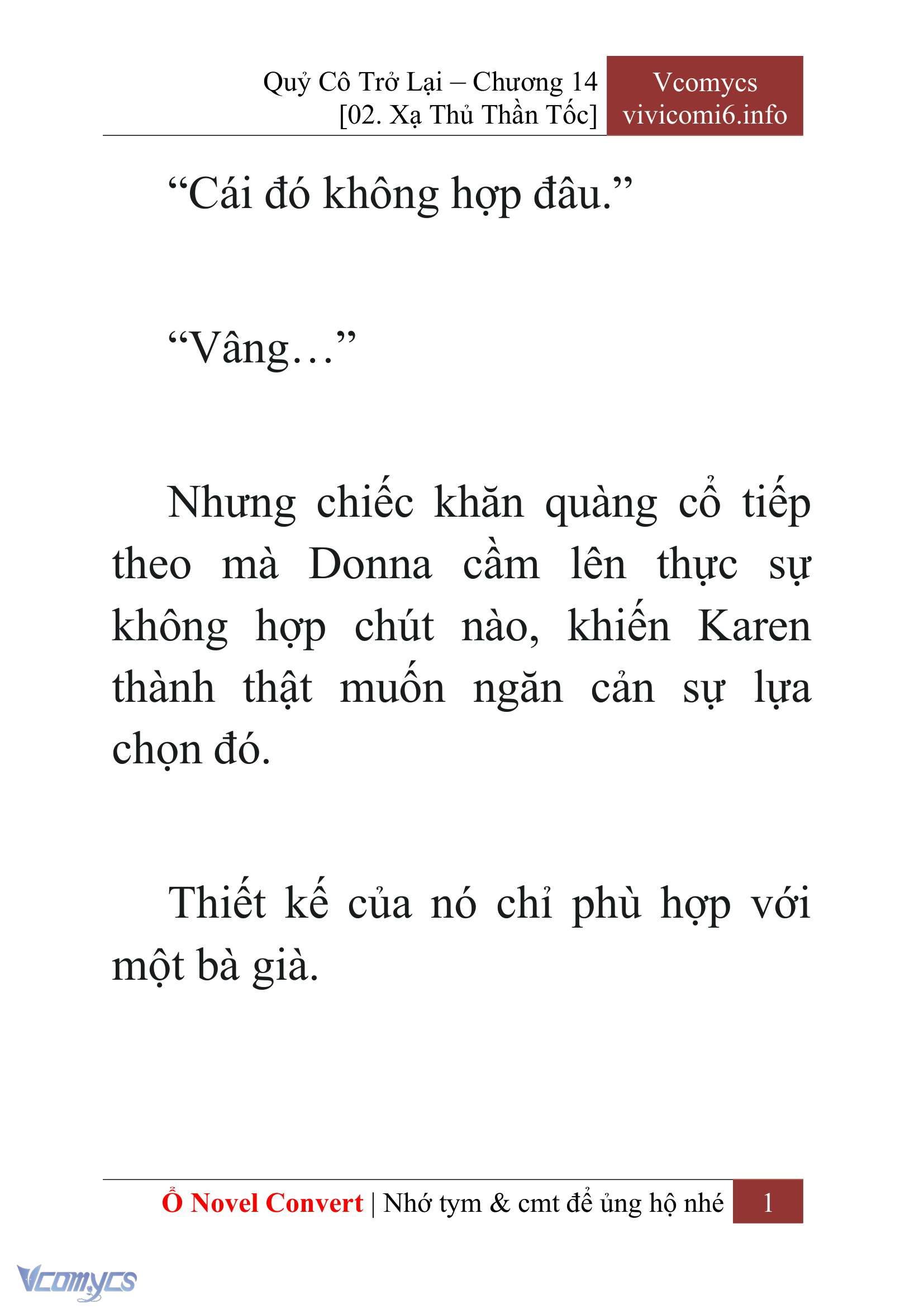 [Novel] Quý Cô Trở Lại Chap 14 - Trang 2