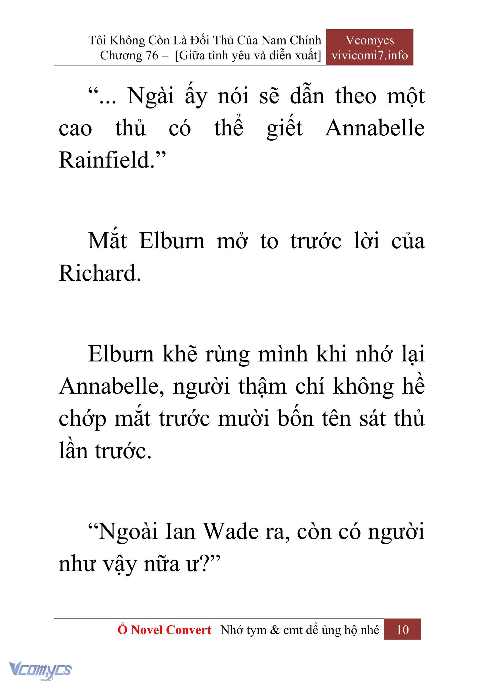 [Novel] Tôi Không Còn Là Đối Thủ Của Nam Chính Chap 76 - Next Chap 77