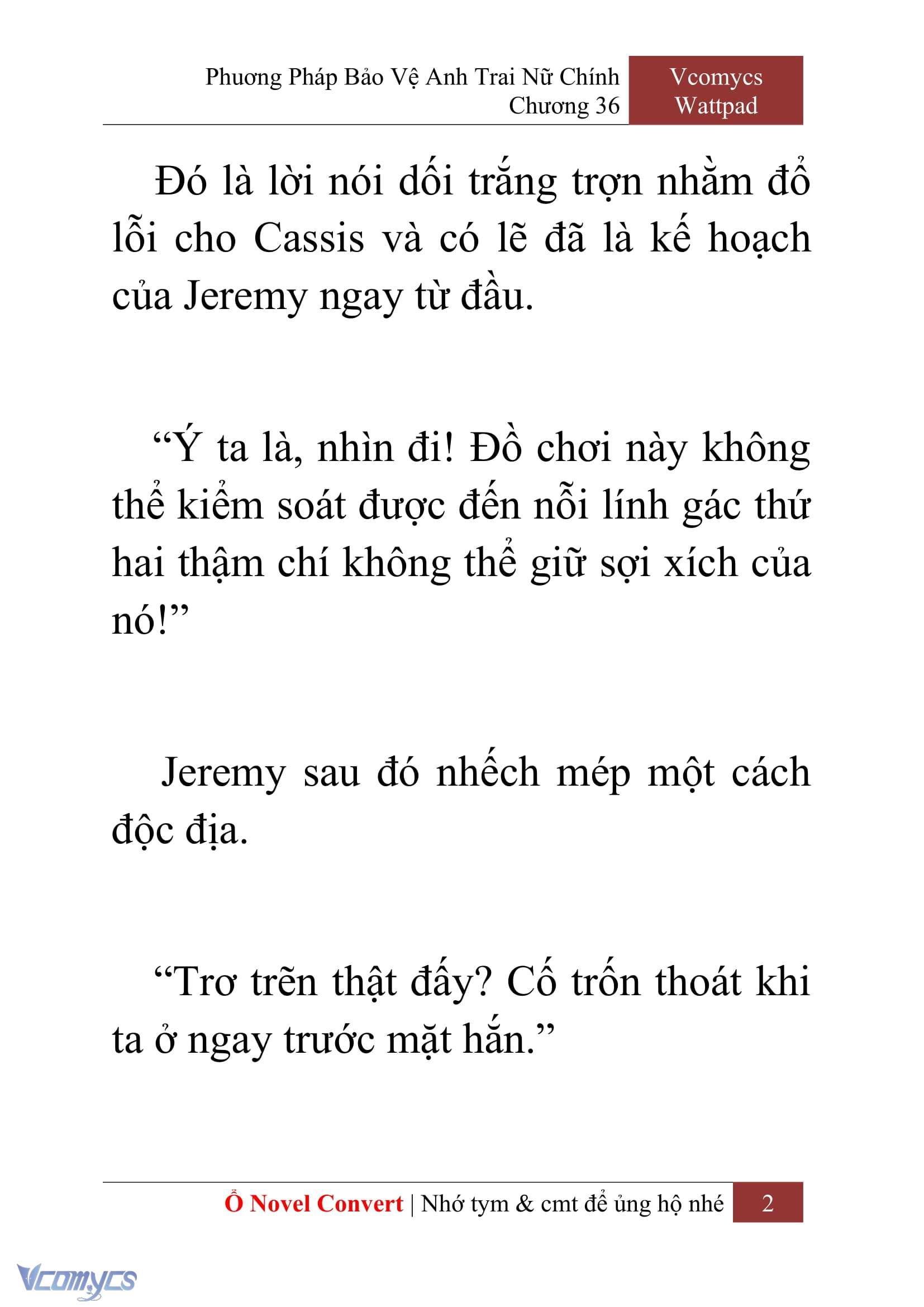 [Novel] Phương Pháp Bảo Vệ Anh Trai Nữ Chính Chap 36 - Trang 2