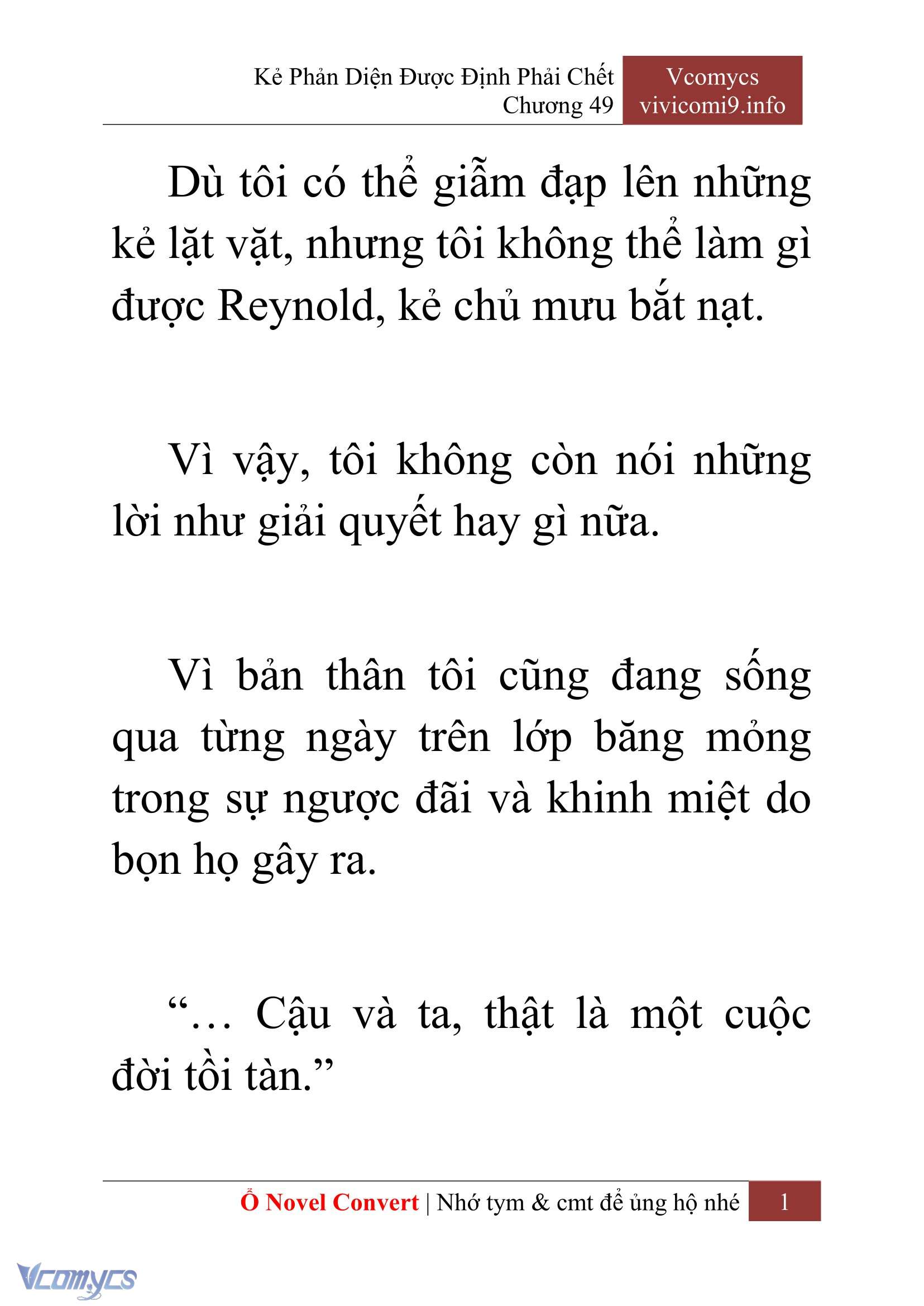 [Novel] Kẻ Phản Diện Được Định Phải Chết Chap 49 - Trang 2