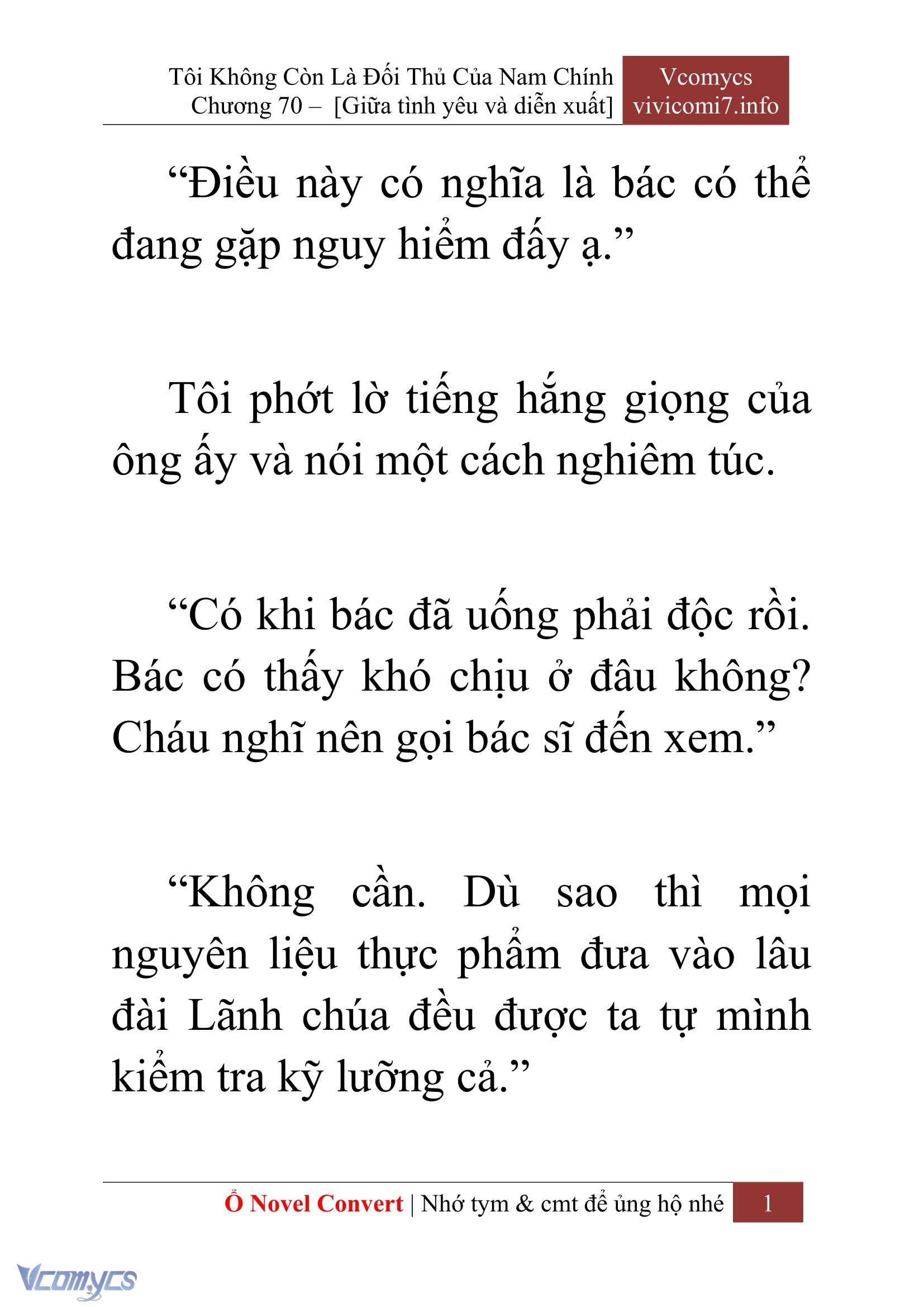 [Novel] Tôi Không Còn Là Đối Thủ Của Nam Chính Chap 70 - Trang 2