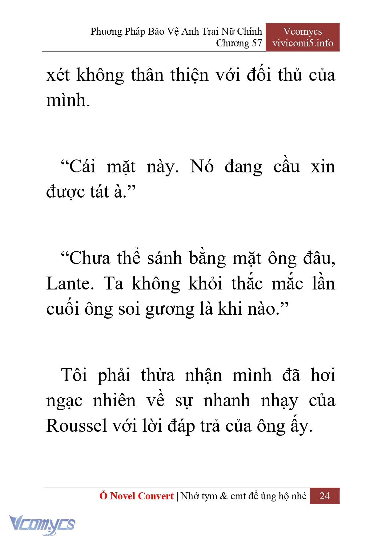 [Novel] Phương Pháp Bảo Vệ Anh Trai Nữ Chính Chap 57 - Next Chap 58