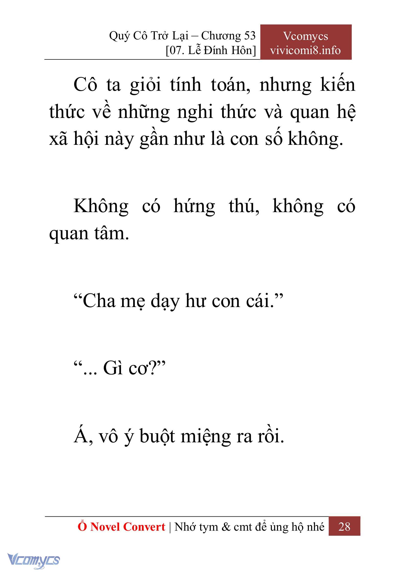 [Novel] Quý Cô Trở Lại Chap 53 - Trang 2