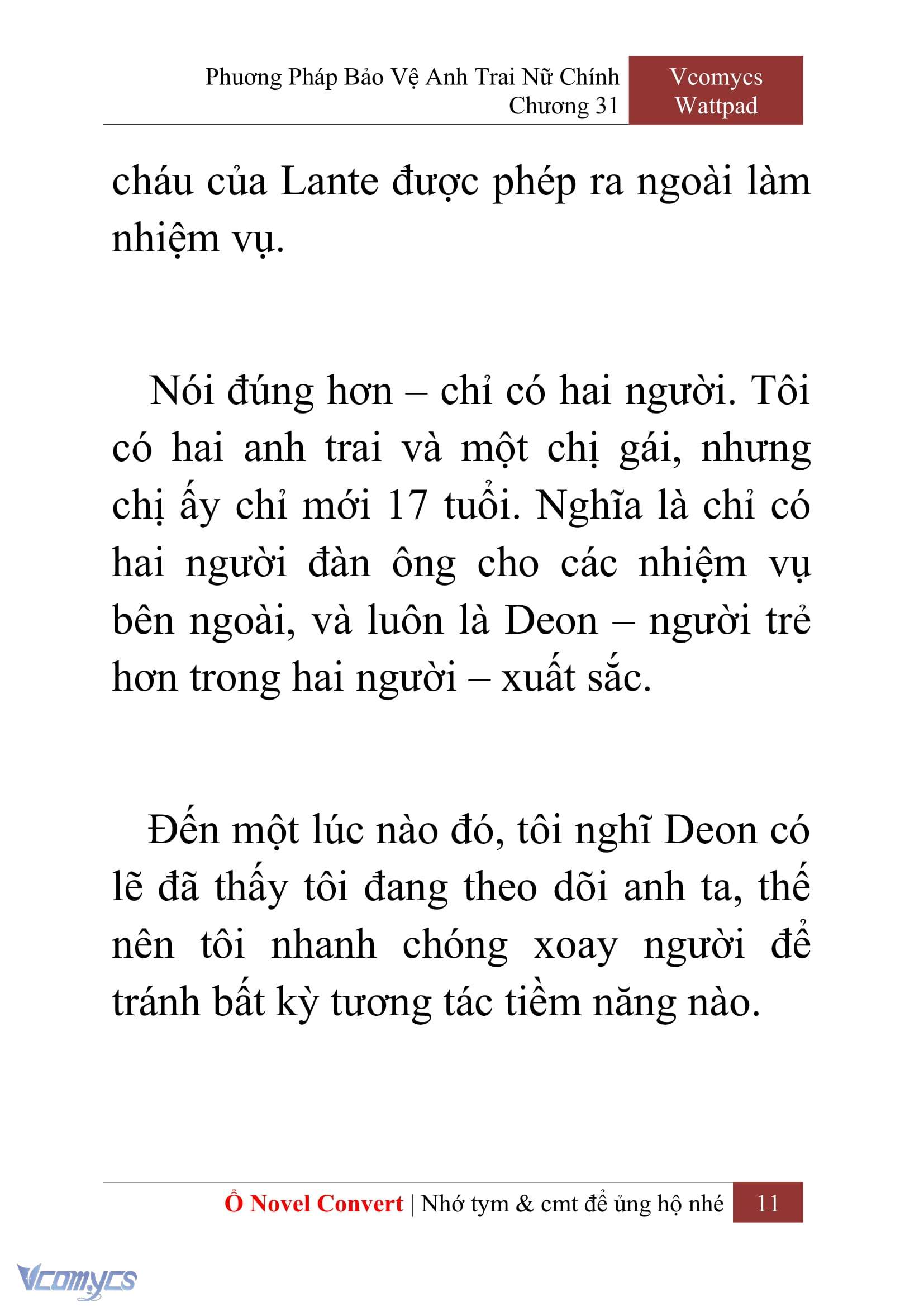 [Novel] Phương Pháp Bảo Vệ Anh Trai Nữ Chính Chap 31 - Trang 2