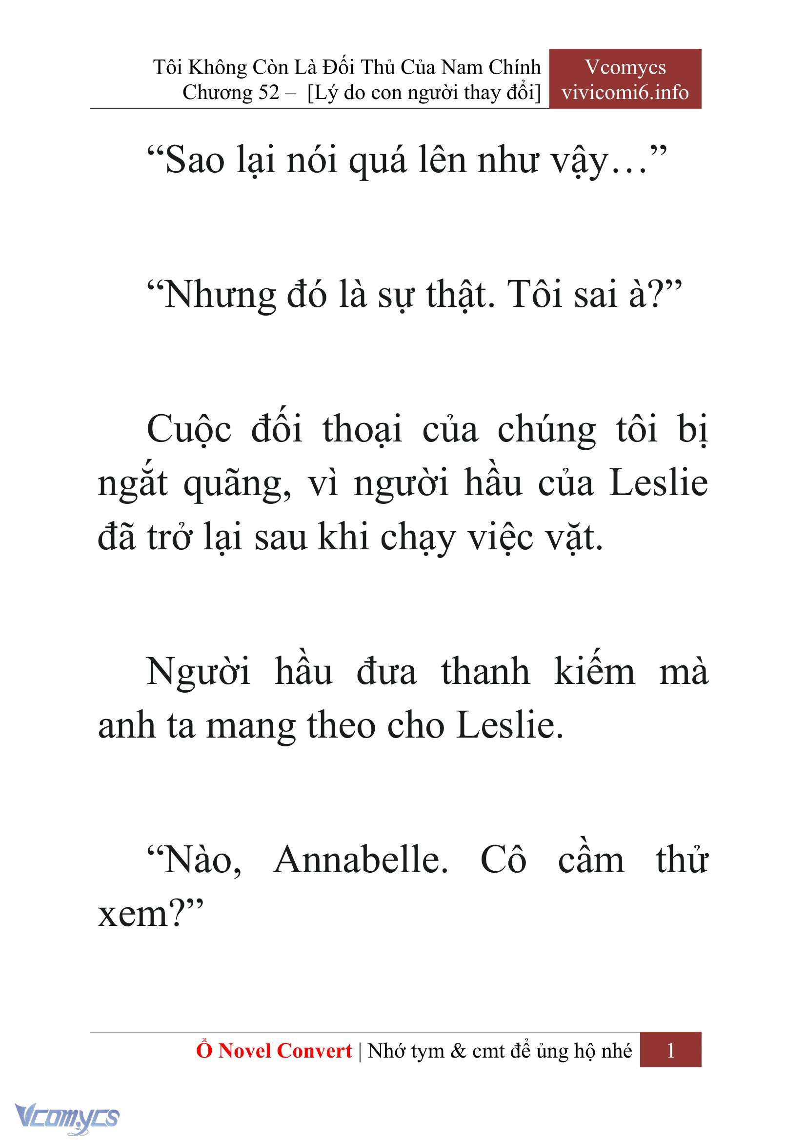 [Novel] Tôi Không Còn Là Đối Thủ Của Nam Chính Chap 52 - Trang 2
