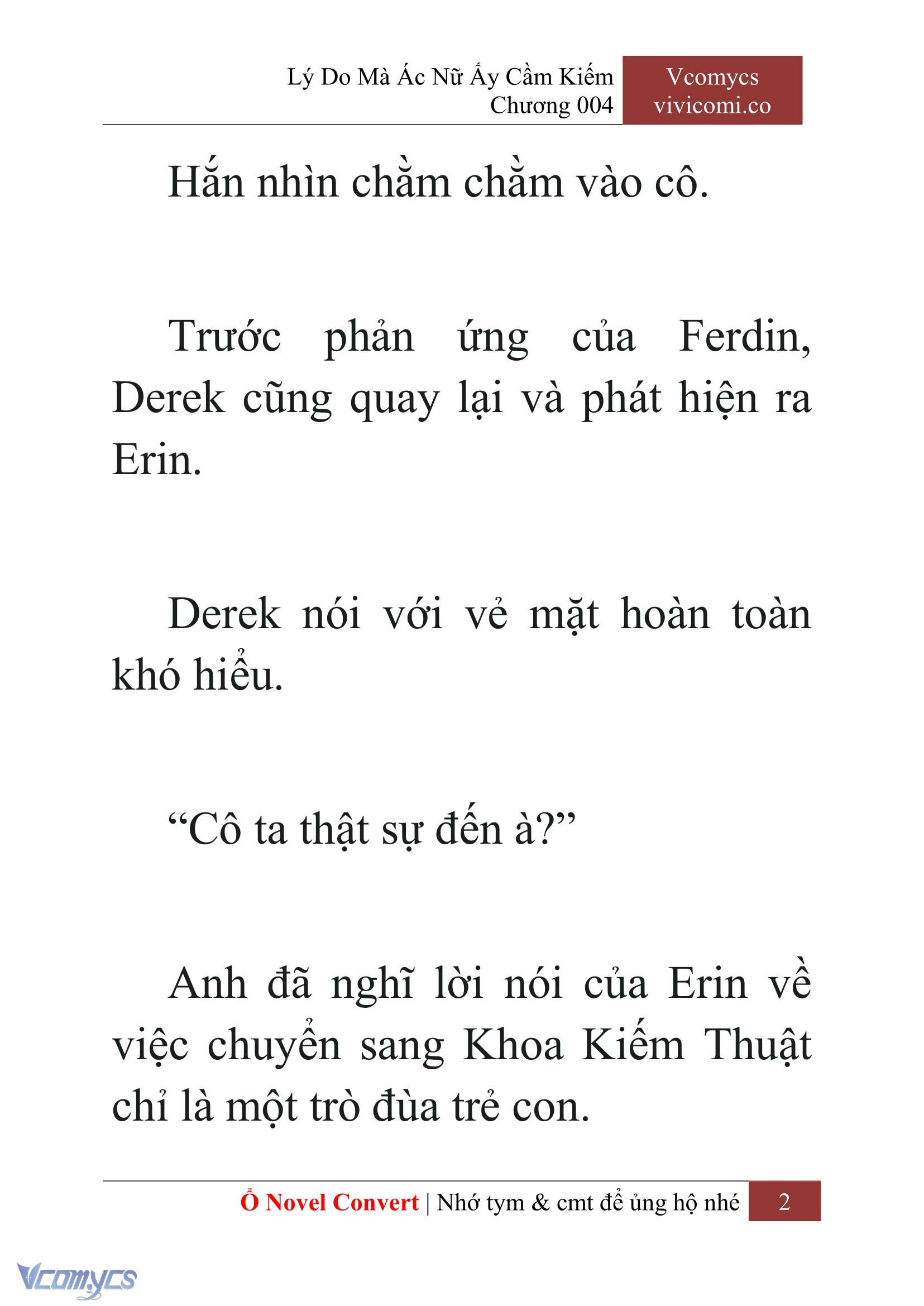 [Novel] Lý Do Mà Ác Nữ Ấy Cầm Kiếm Chap 4 - Trang 2