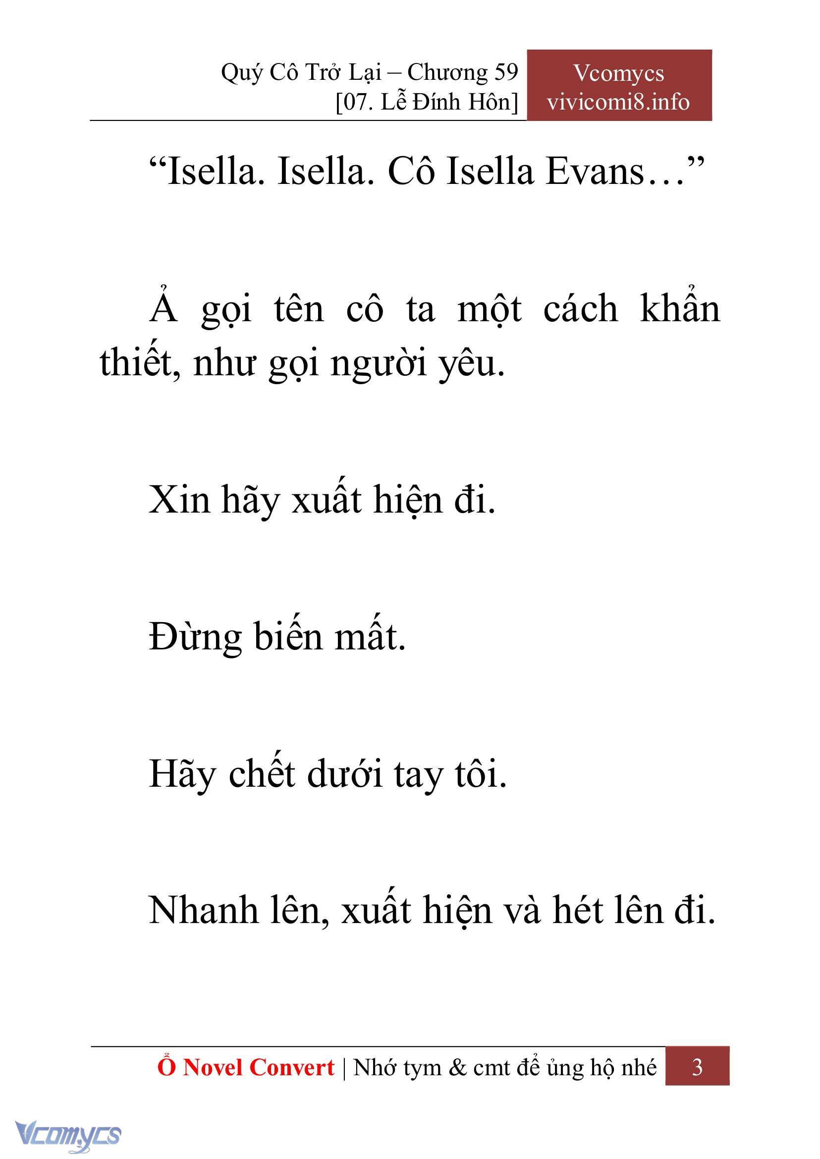 [Novel] Quý Cô Trở Lại Chap 59 - Trang 2