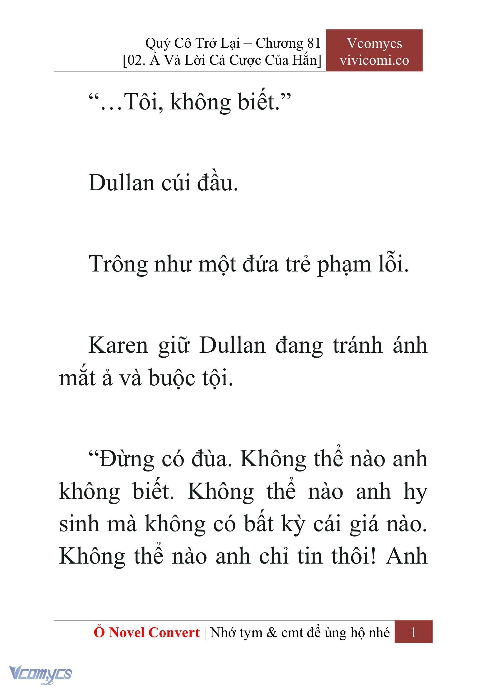 [Novel] Quý Cô Trở Lại Chap 81 - Trang 2