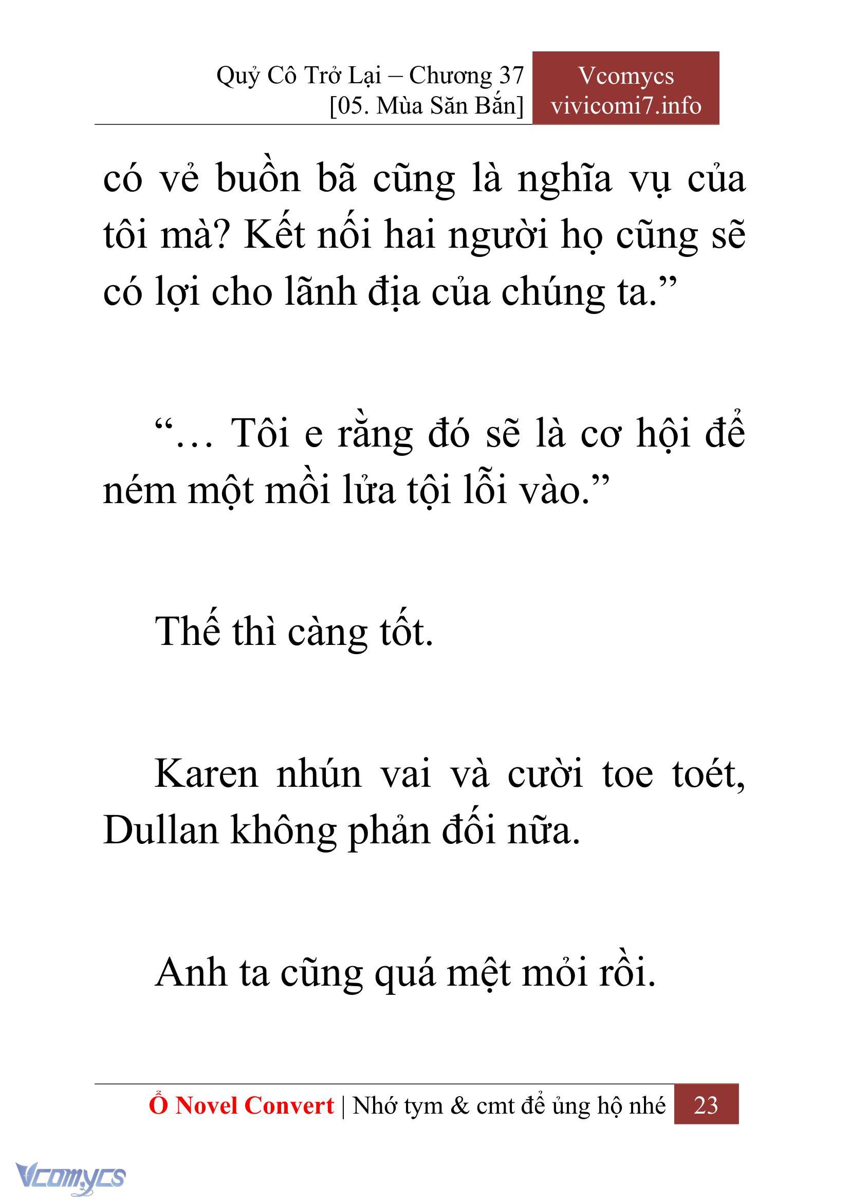 [Novel] Quý Cô Trở Lại Chap 37 - Trang 2
