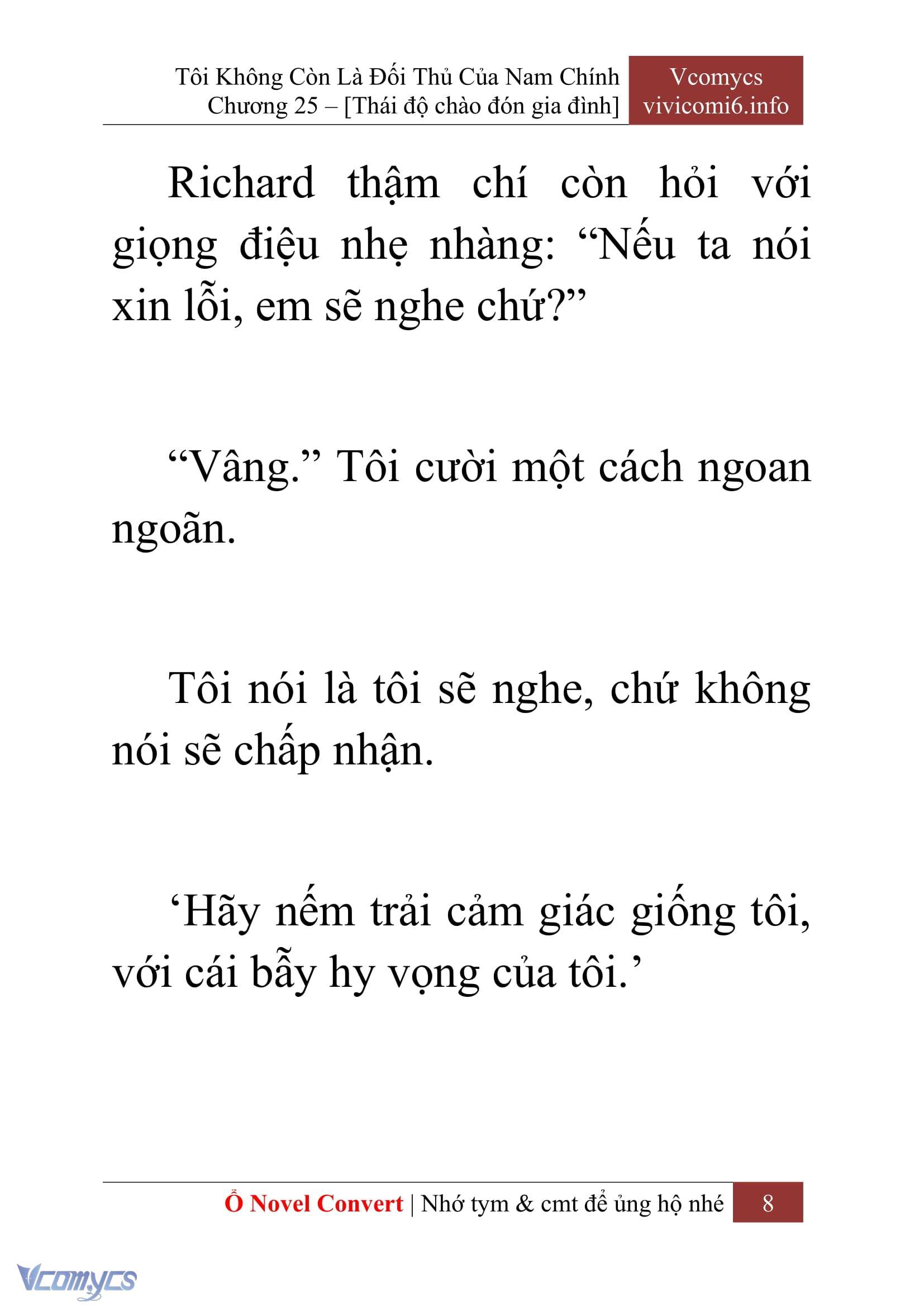 [Novel] Tôi Không Còn Là Đối Thủ Của Nam Chính Chap 25 - Trang 2