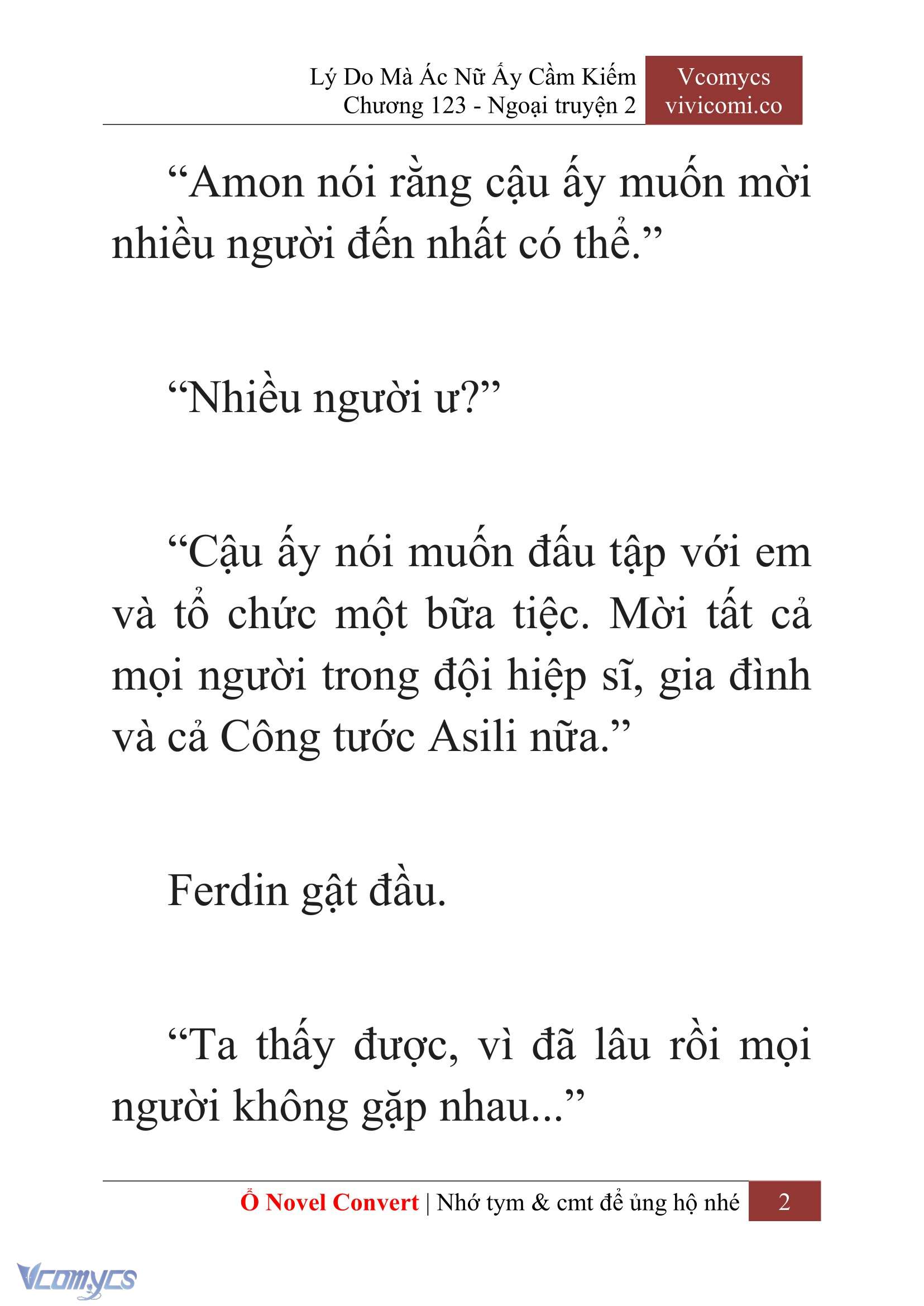 [Novel] Lý Do Mà Ác Nữ Ấy Cầm Kiếm Chap 123 - Trang 2