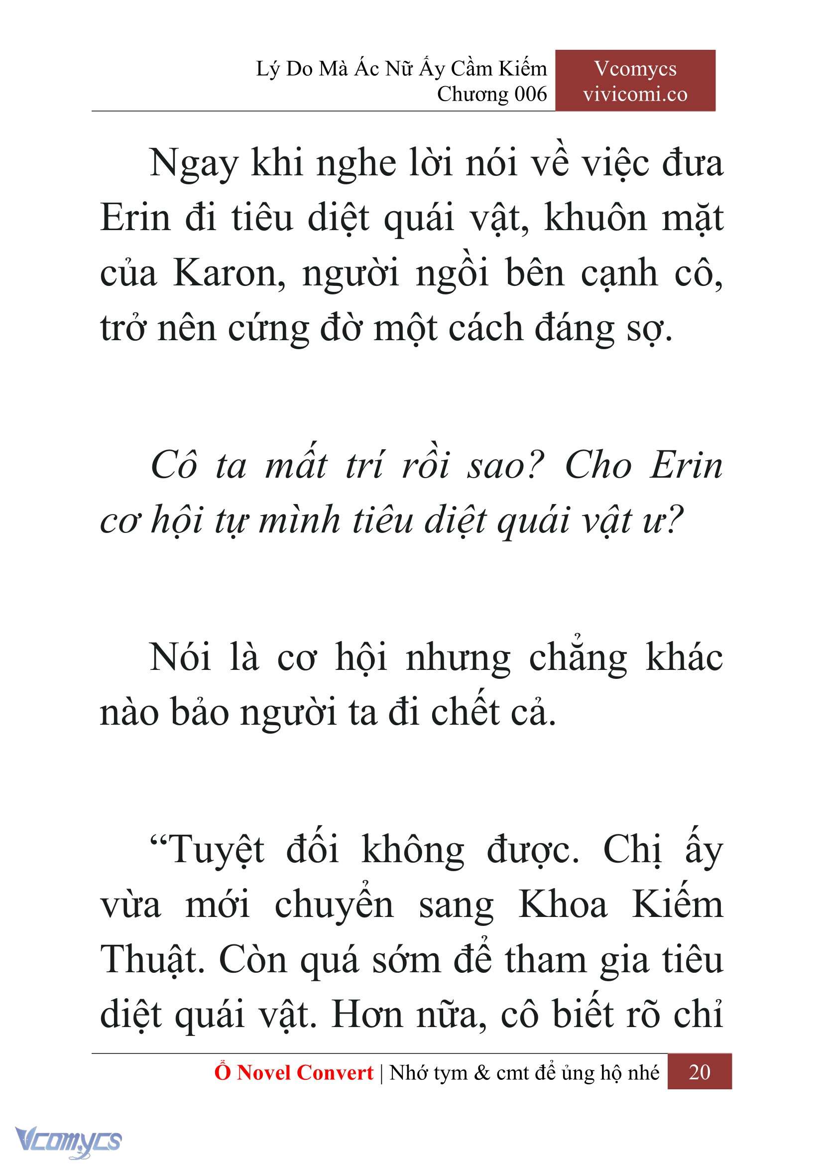 [Novel] Lý Do Mà Ác Nữ Ấy Cầm Kiếm Chap 6 - Trang 2