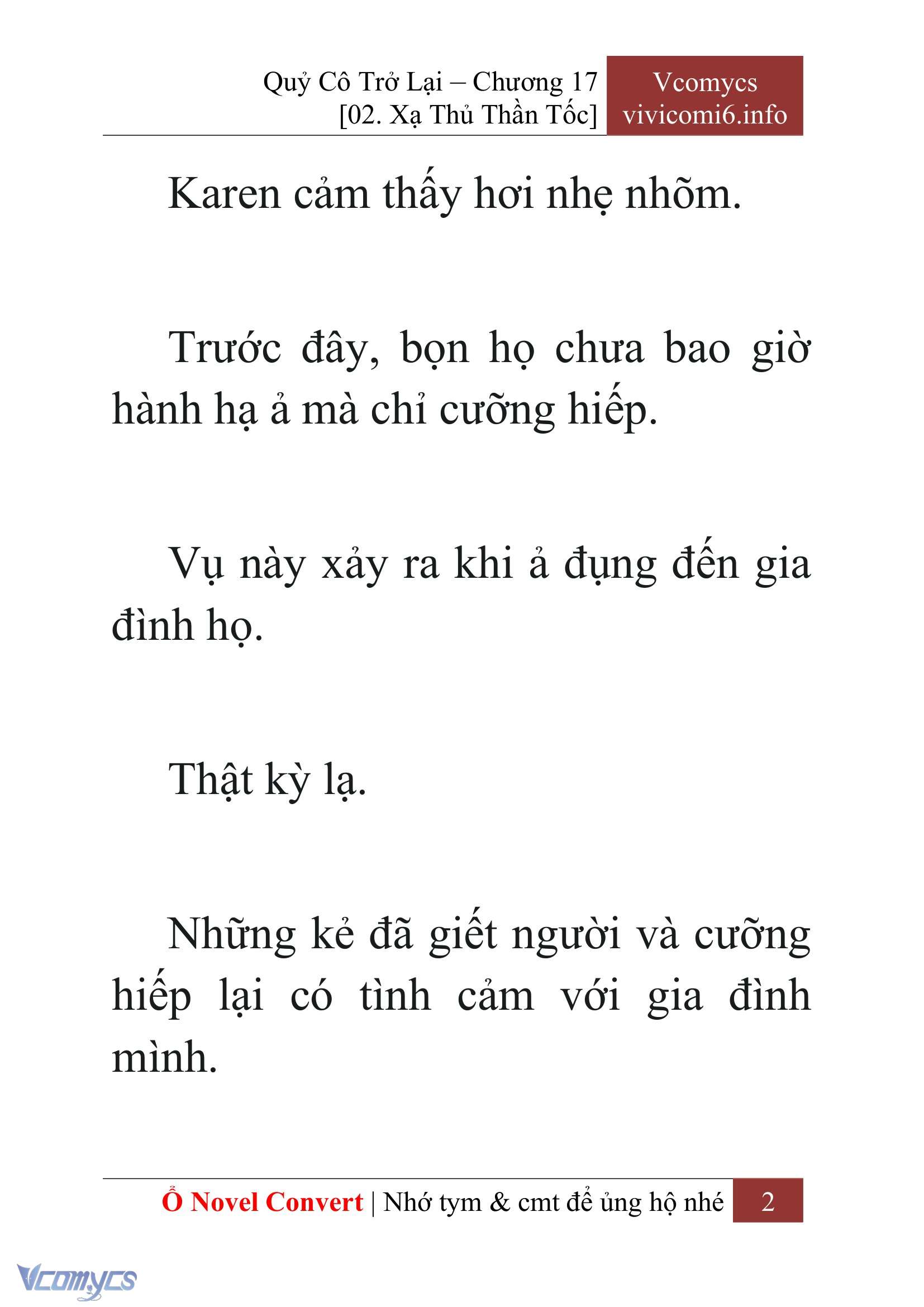[Novel] Quý Cô Trở Lại Chap 17 - Trang 2