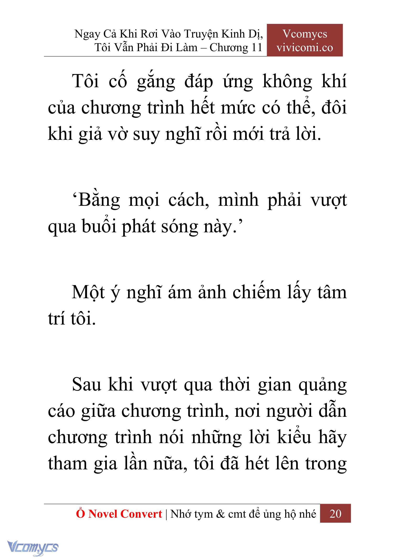 [Novel] Ngay Cả Khi Rơi Vào Truyện Kinh Dị, Tôi Vẫn Phải Đi Làm Chap 11 - Next 