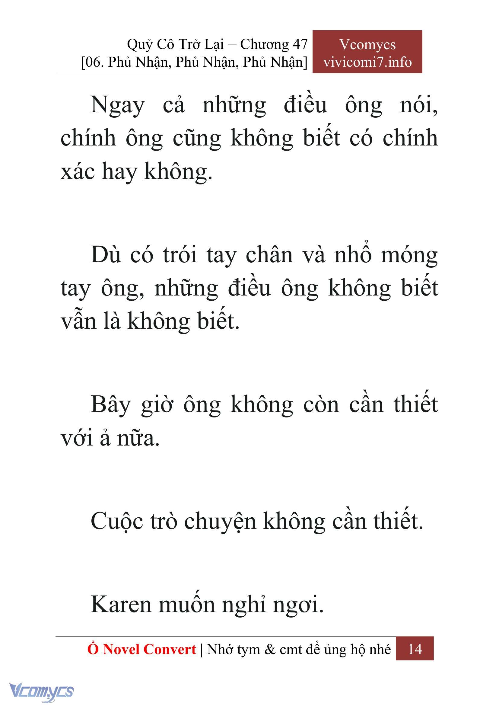 [Novel] Quý Cô Trở Lại Chap 47 - Trang 2